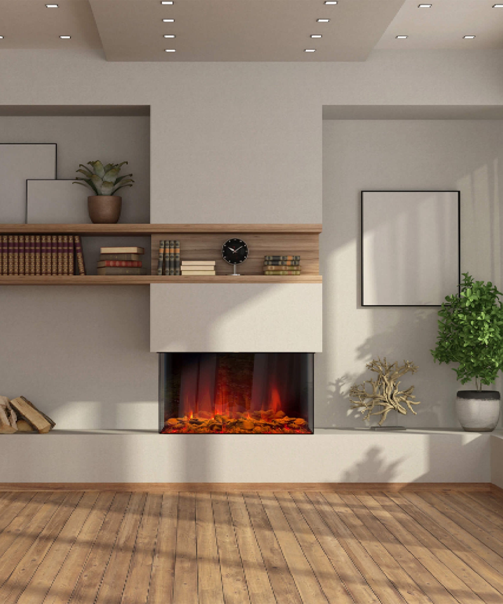 Dynasty Melody 35-Inch Multi-Sided Smart Electric Fireplace With Auto Shut Off [DY-BTS35] (SAK87490)