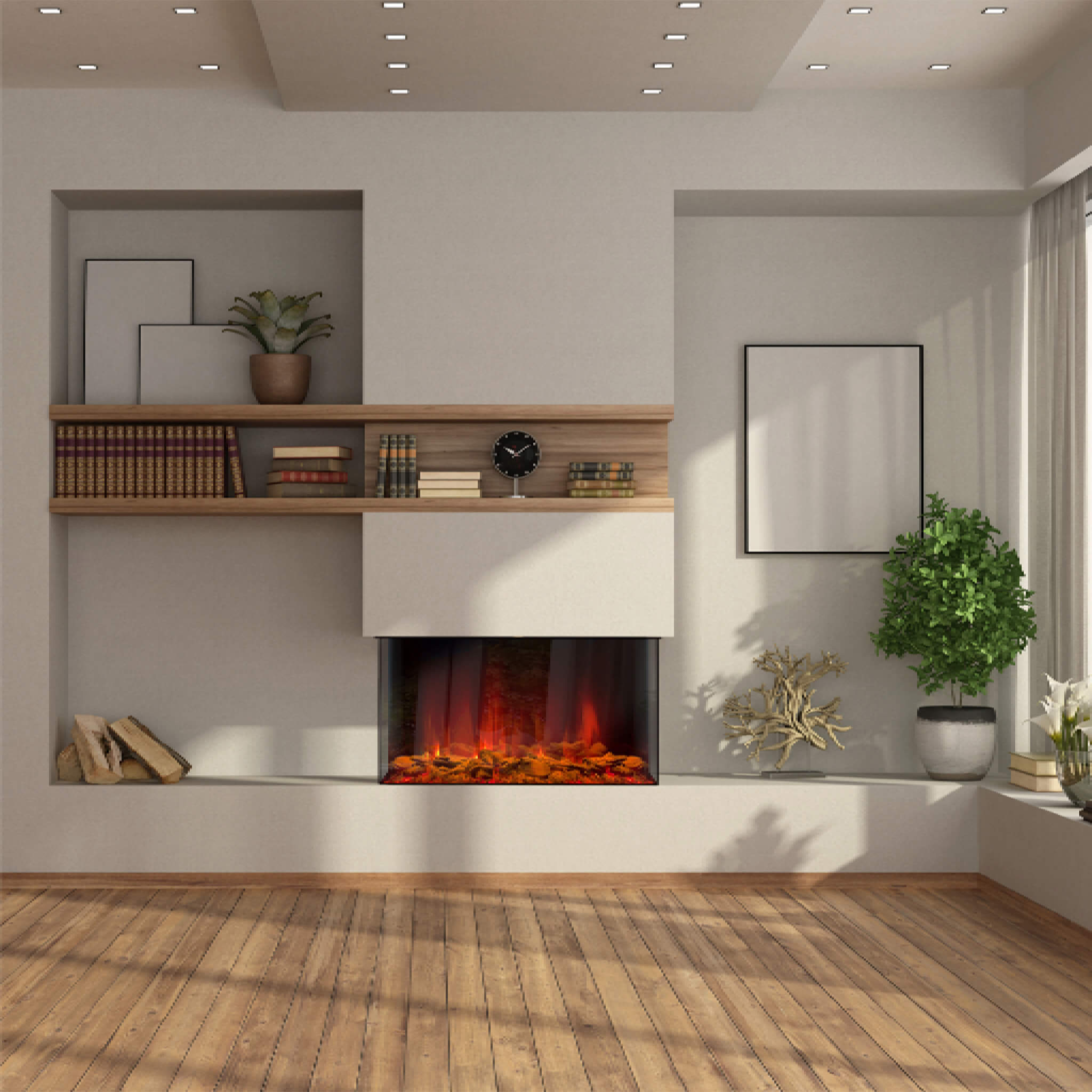 Dynasty Melody 35-Inch Multi-Sided Smart Electric Fireplace With Auto Shut Off [DY-BTS35] (SAK87490)