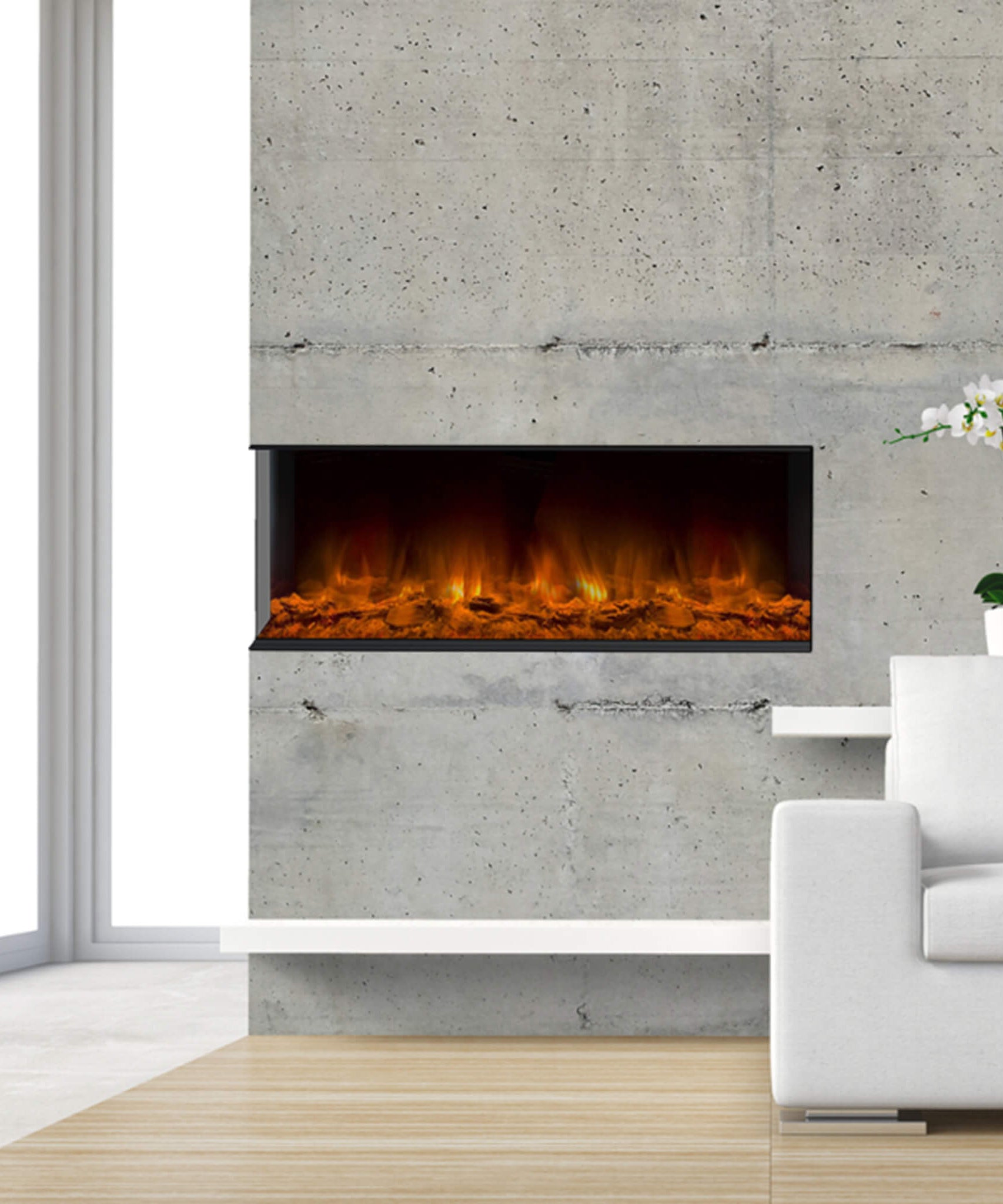 Dynasty Melody 40-Inch Multi-Sided Smart Electric Fireplace With Remote Control [DY-BTS40] (SAK48210)