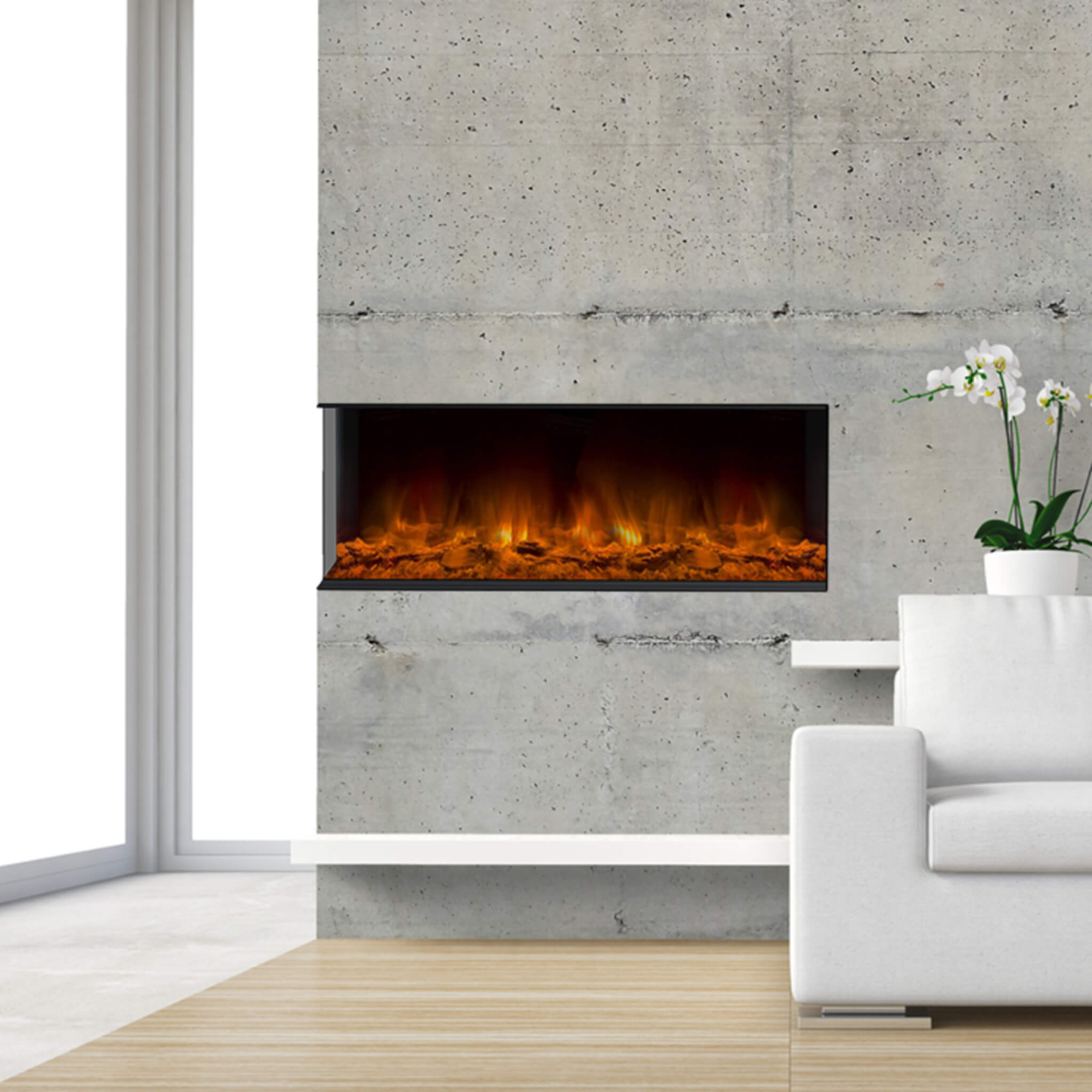 Dynasty Melody 40-Inch Multi-Sided Smart Electric Fireplace With Remote Control [DY-BTS40] (SAK48210)