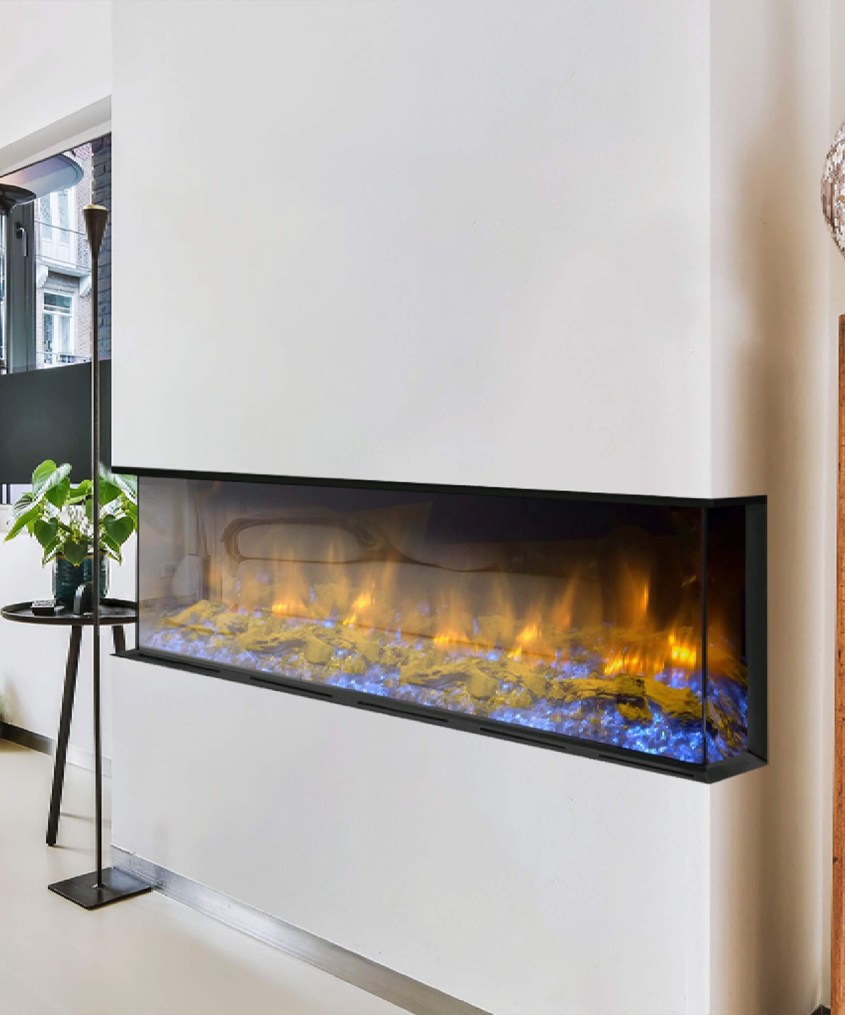 Dynasty Melody 64-Inch Built-In 3 Sided Smart Electric Fireplace [DY-BTS60] (SAK79345)