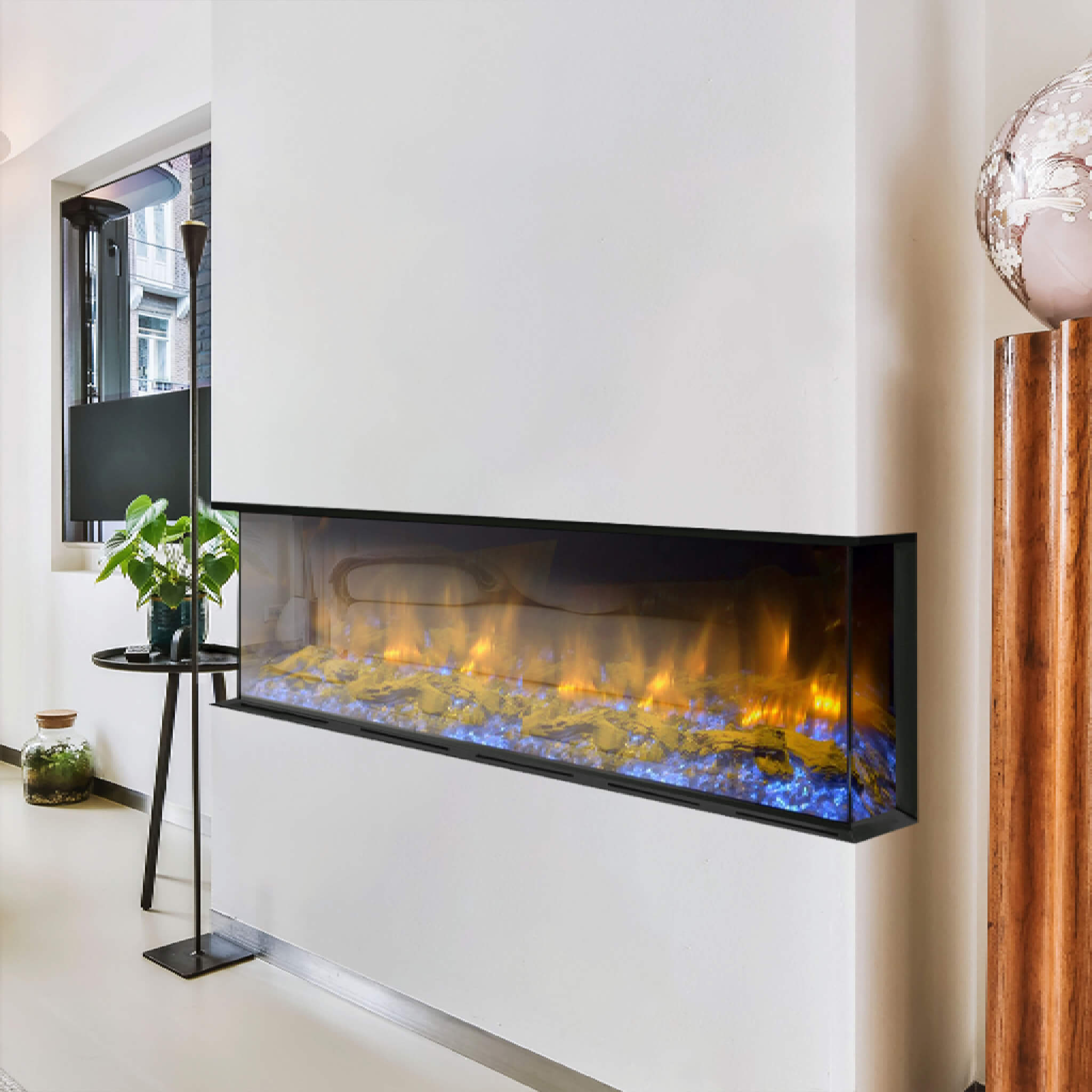Dynasty Melody 64-Inch Built-In 3 Sided Smart Electric Fireplace [DY-BTS60] (SAK79345)