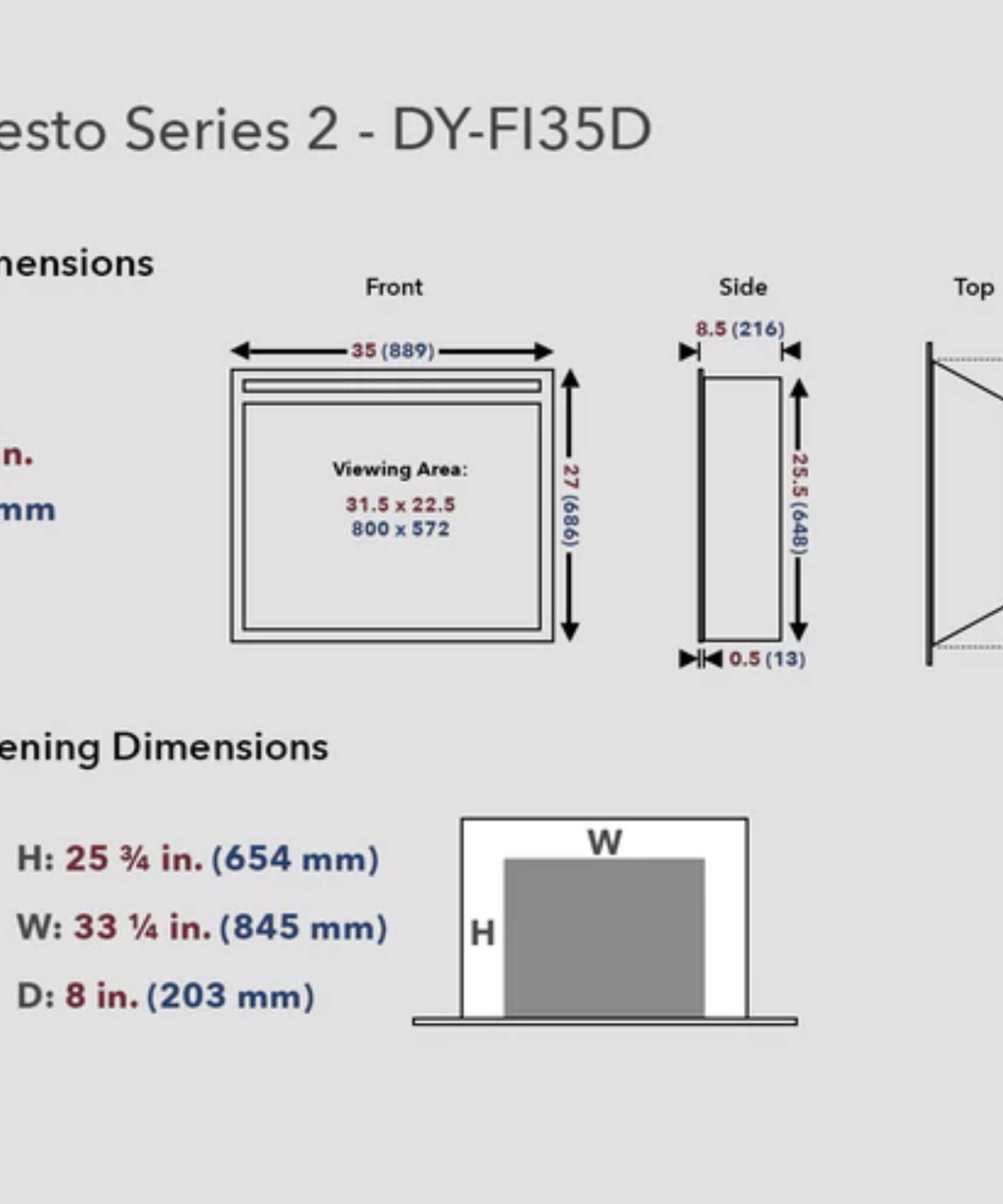 Dynasty Presto 35-Inch Vent Free Electric Firebox Insert With Remote Control [DY-FI35D] (SAK86012)
