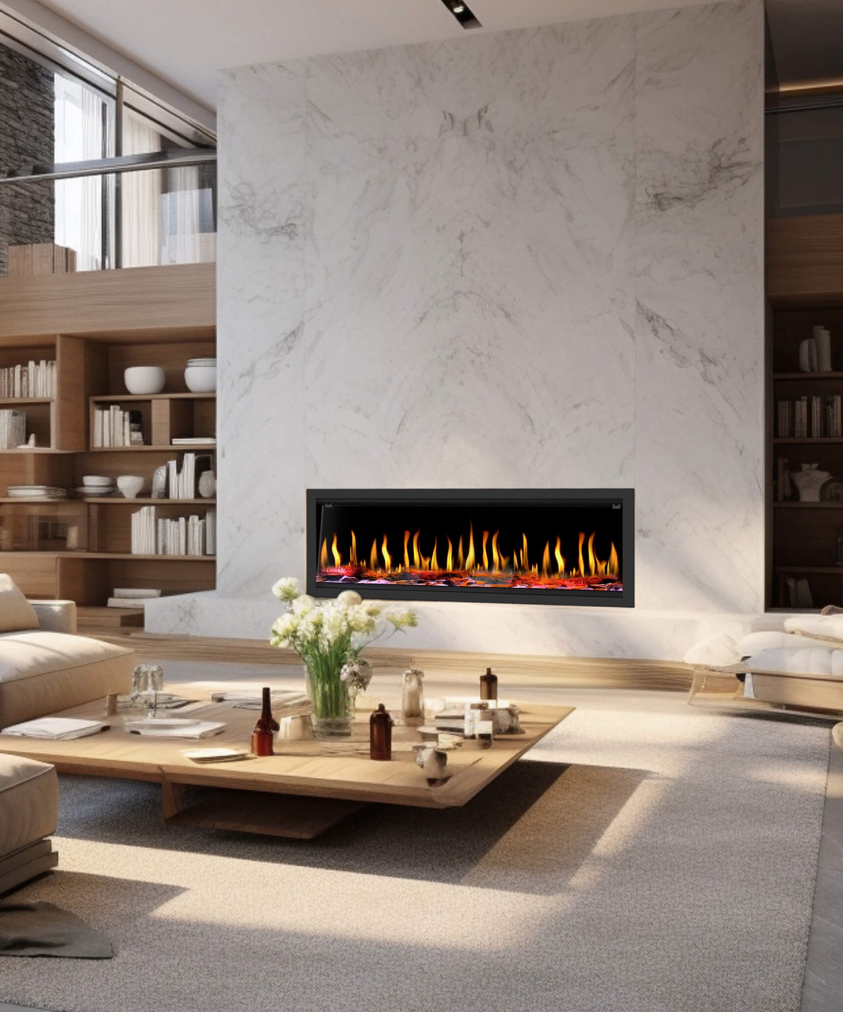 Dynasty Tempo 52-Inch Smart Virtual Linear Electric Fireplace With Dynasty App [DY-FVX52] (SAK76421)