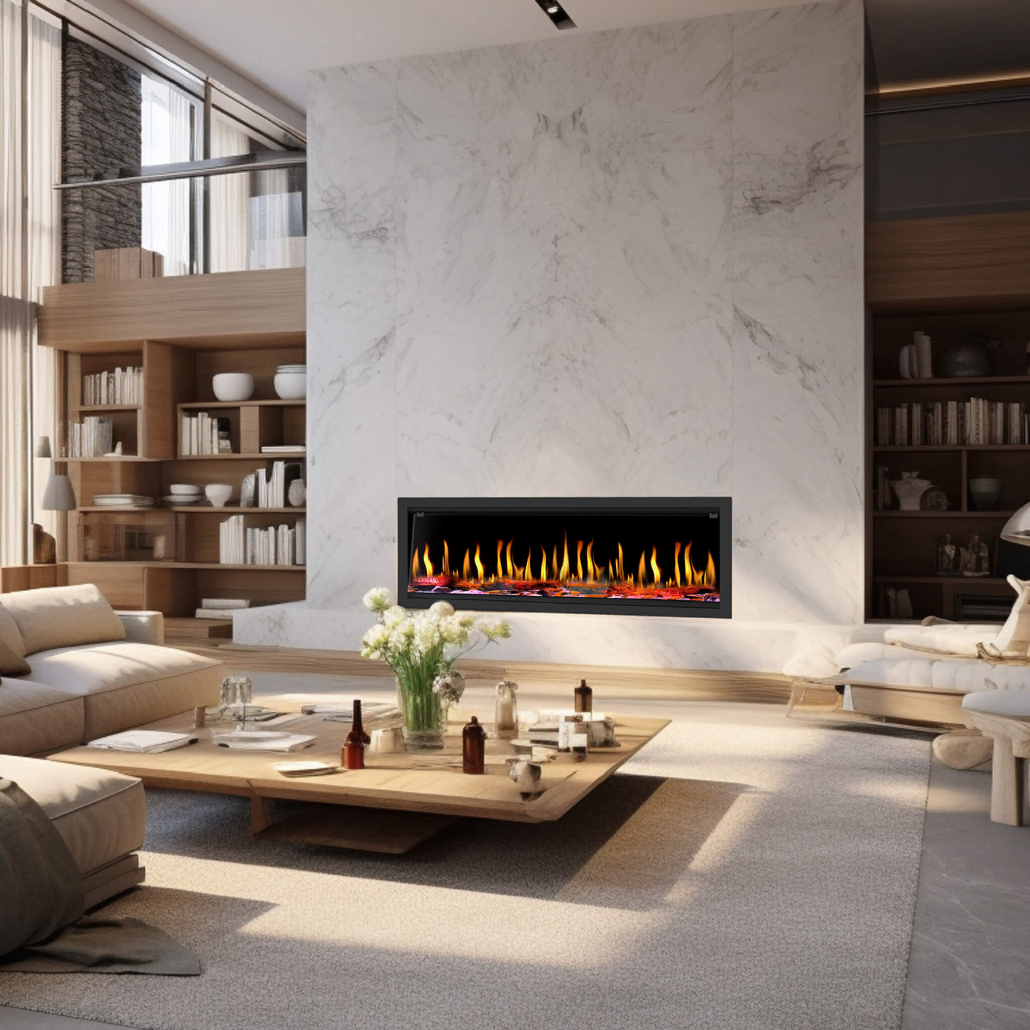 Dynasty Tempo 52-Inch Smart Virtual Linear Electric Fireplace With Dynasty App [DY-FVX52] (SAK76421)