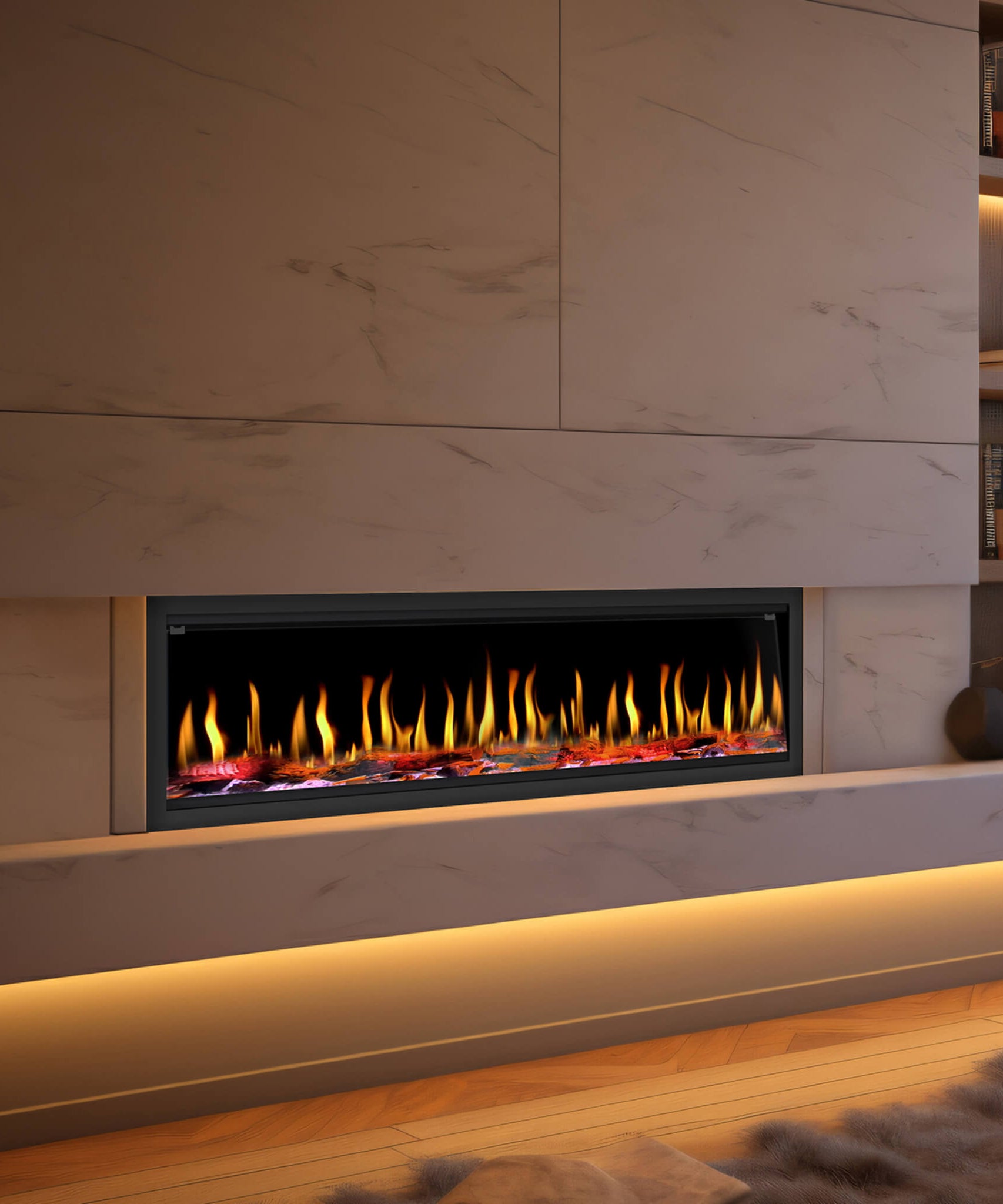 Dynasty Tempo 63-Inch Virtual Linear Electric Fireplace With Multifunction Remote Control [DY-FVX63] (SAK20385)