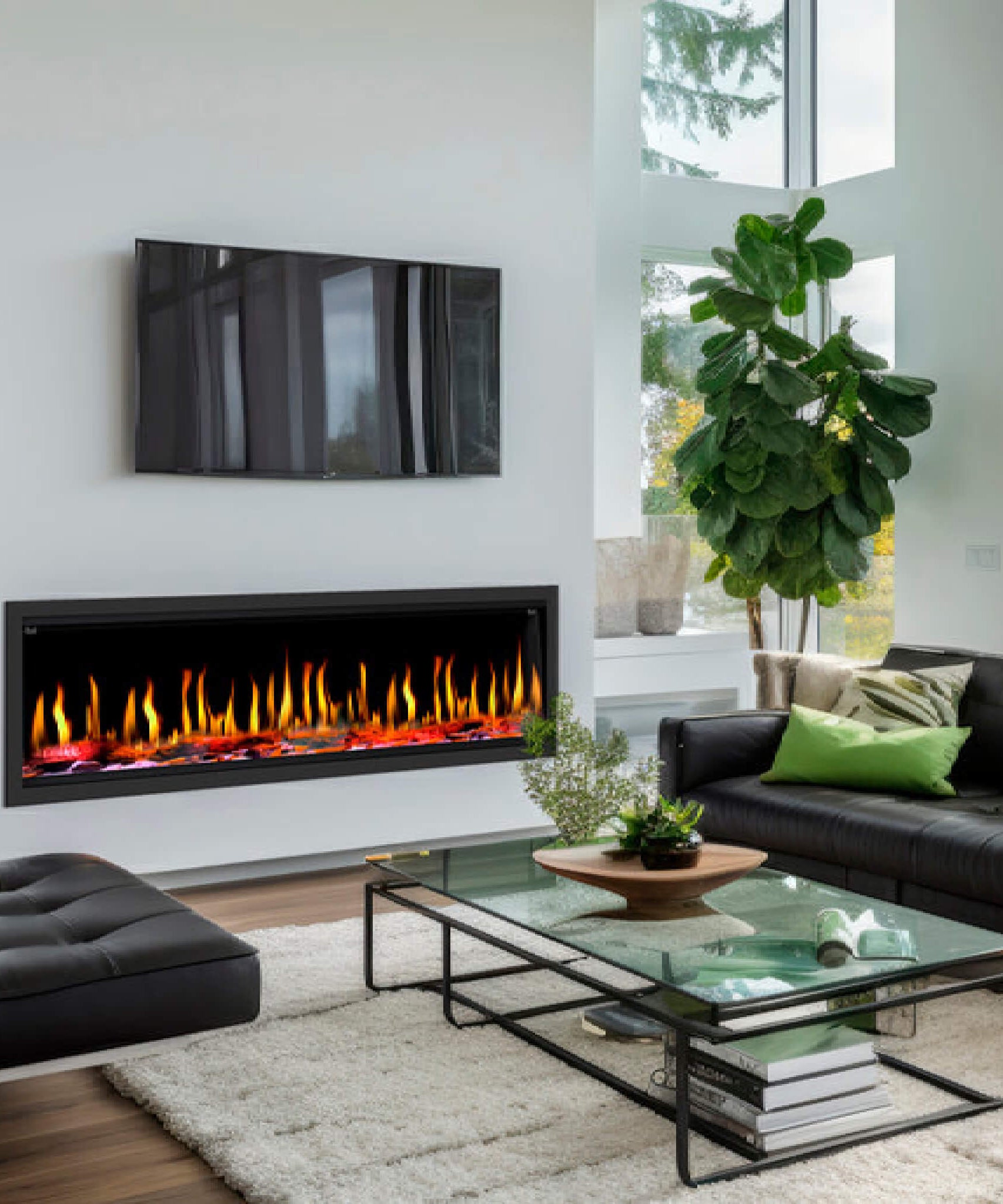 Dynasty Tempo 76-Inch Virtual Linear Electric Fireplace [DY-FVX76] (SAK84710)