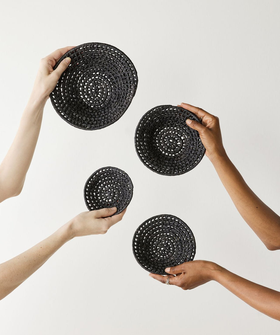 Eluka Black Nesting Snack Basket Set of 4