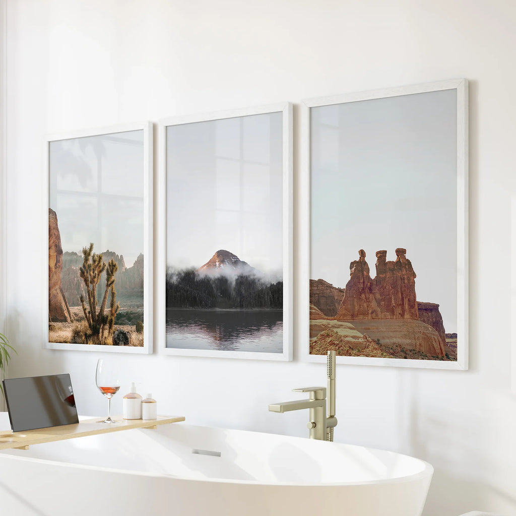 Southwest Desert Set of 3 Prints. Canyon Landscape, Red Rock