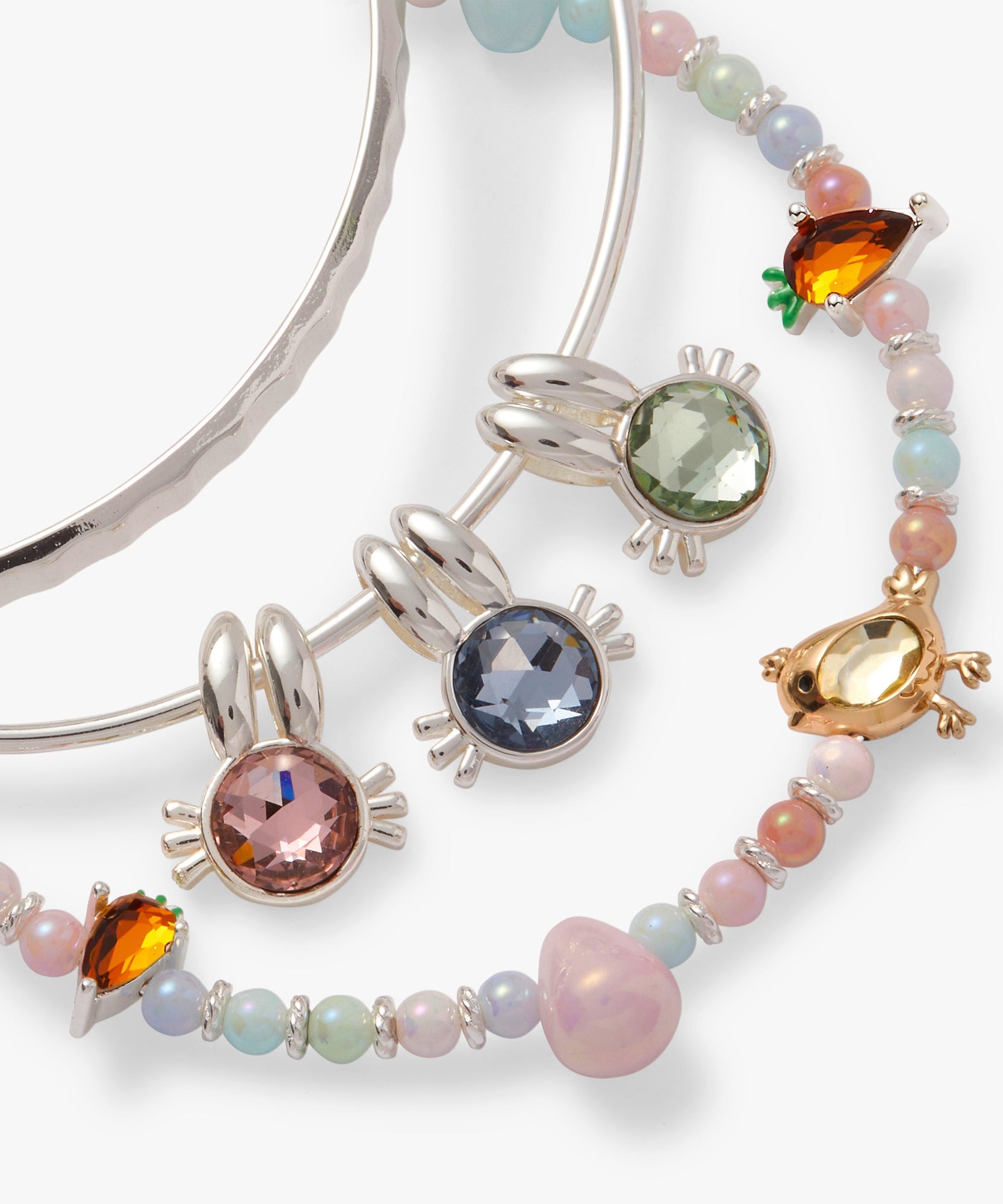 Crystal Bunny Bangles Set of 3