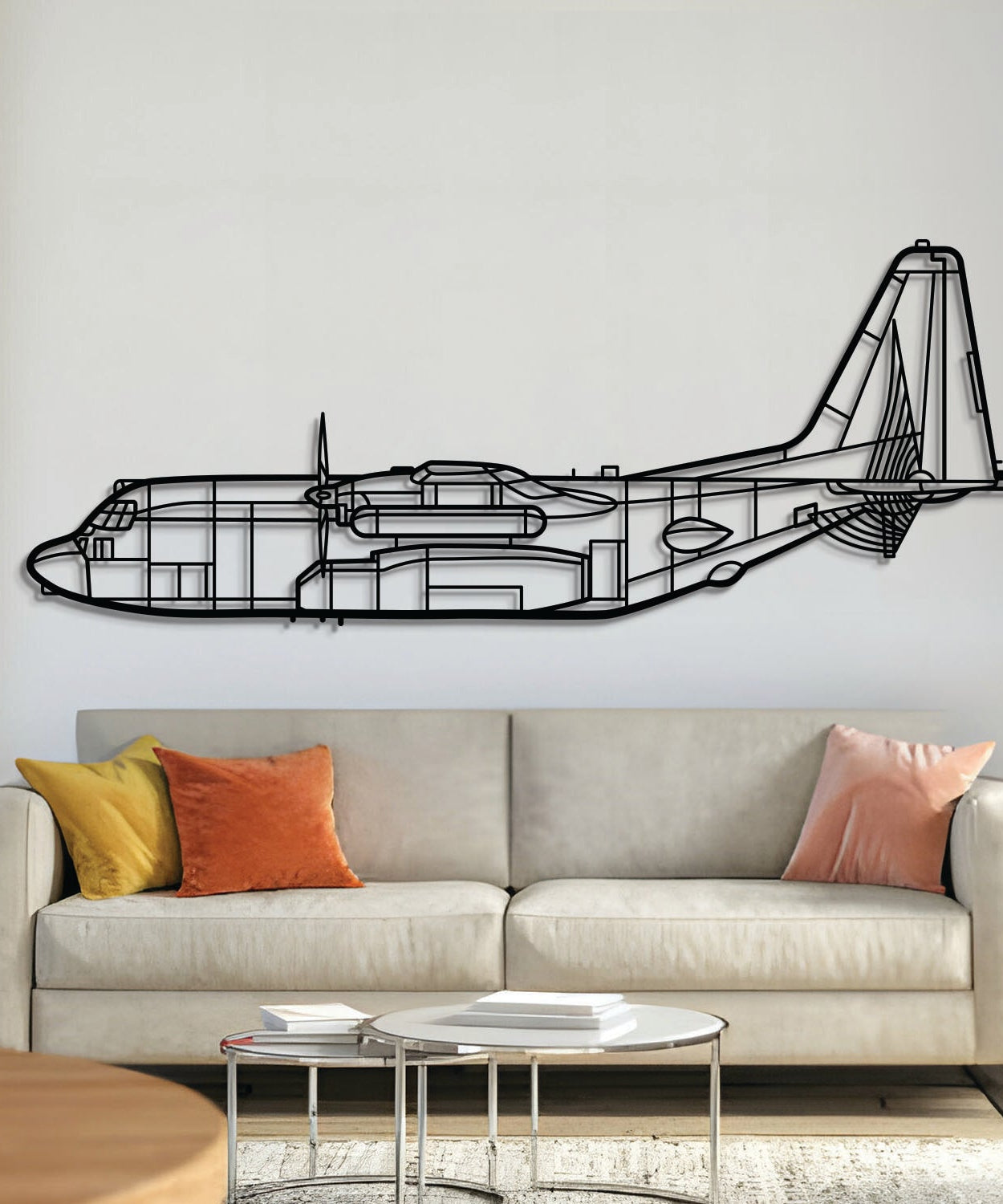 EC-130 Compass Call Metallflugzeug Wandkunst - NCP0378