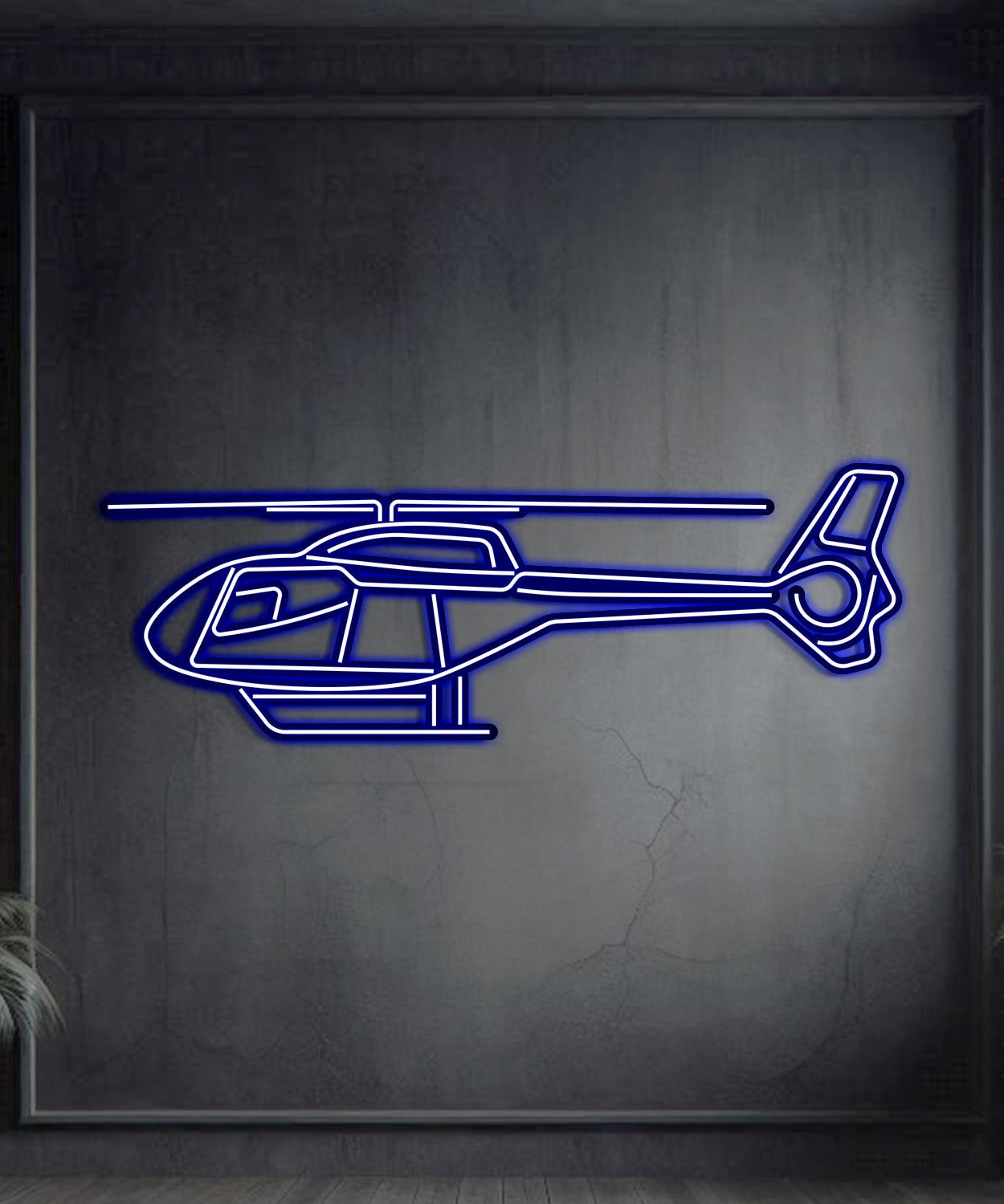 EC120 Metall Neon Flugzeug Wandkunst - NCN0029