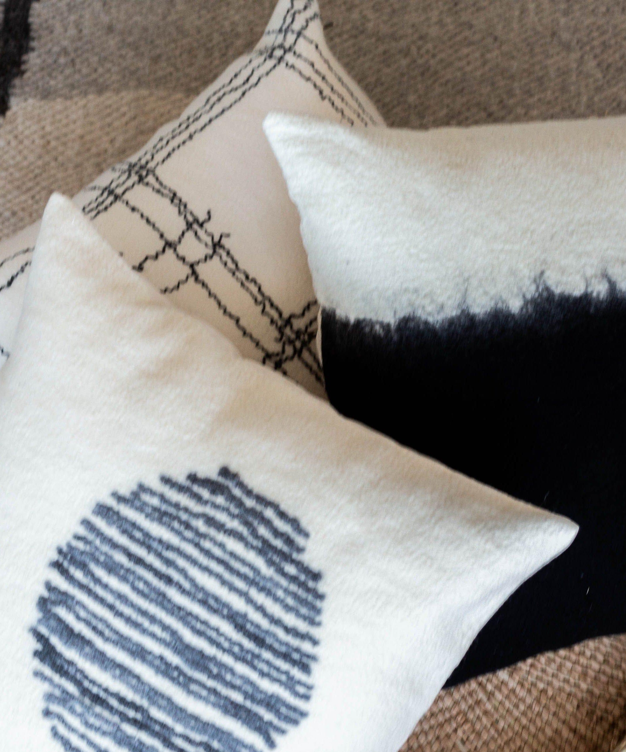 Eclipse Dip-Dyed Organic Wool Throw Pillow
