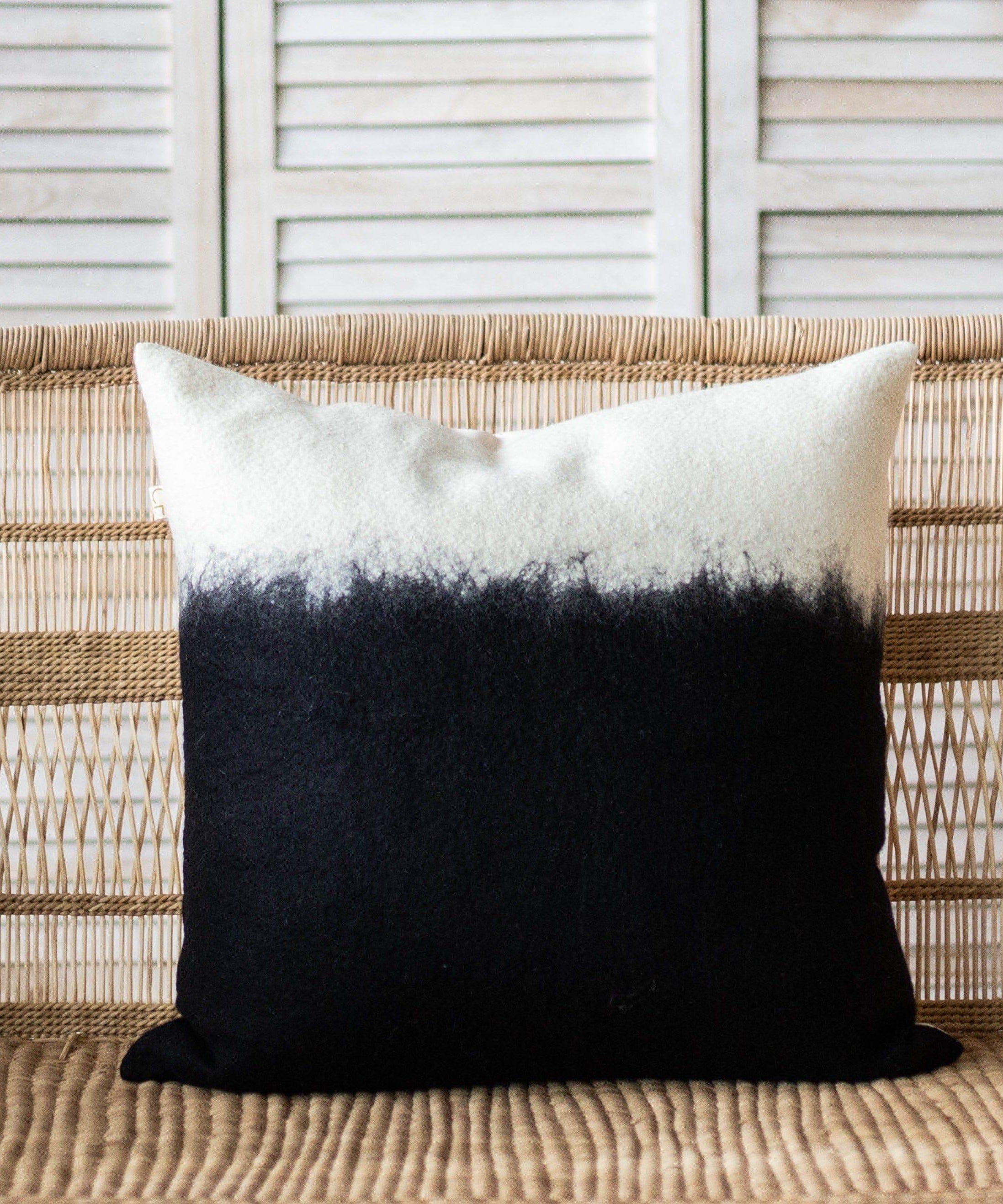 Eclipse Dip-Dyed Organic Wool Throw Pillow