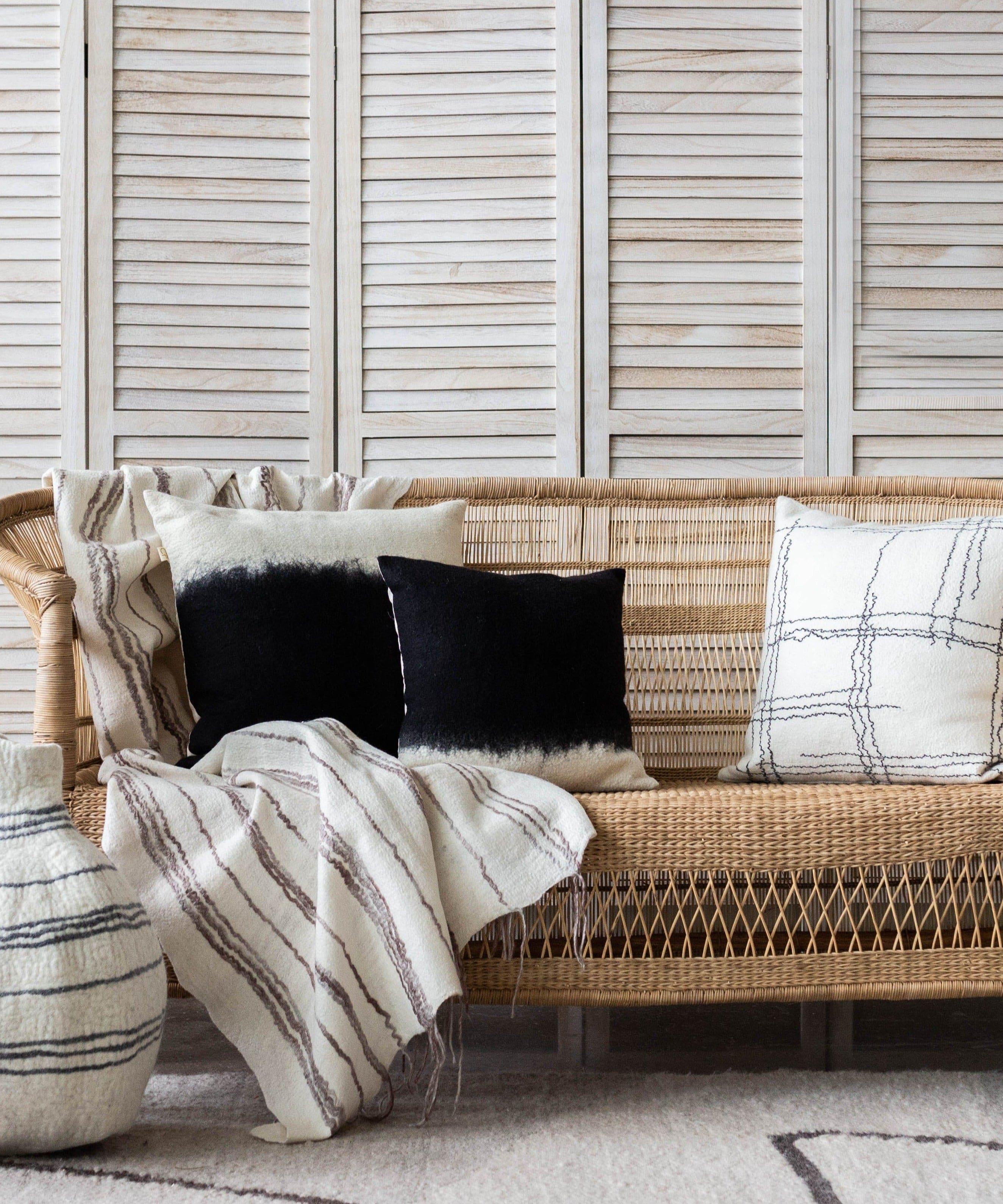 Eclipse Dip-Dyed Organic Wool Throw Pillow