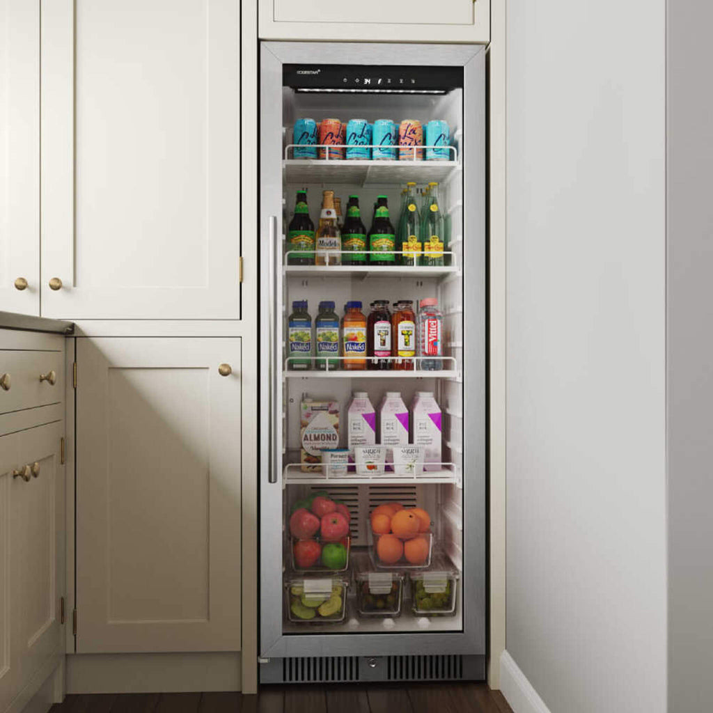 Edgestar 22-Inch 10.1 Cubic Feet Commercial Beverage Merchandiser With Temperature Alarm and Reversible Door [VBM101SS] (SAK45983)