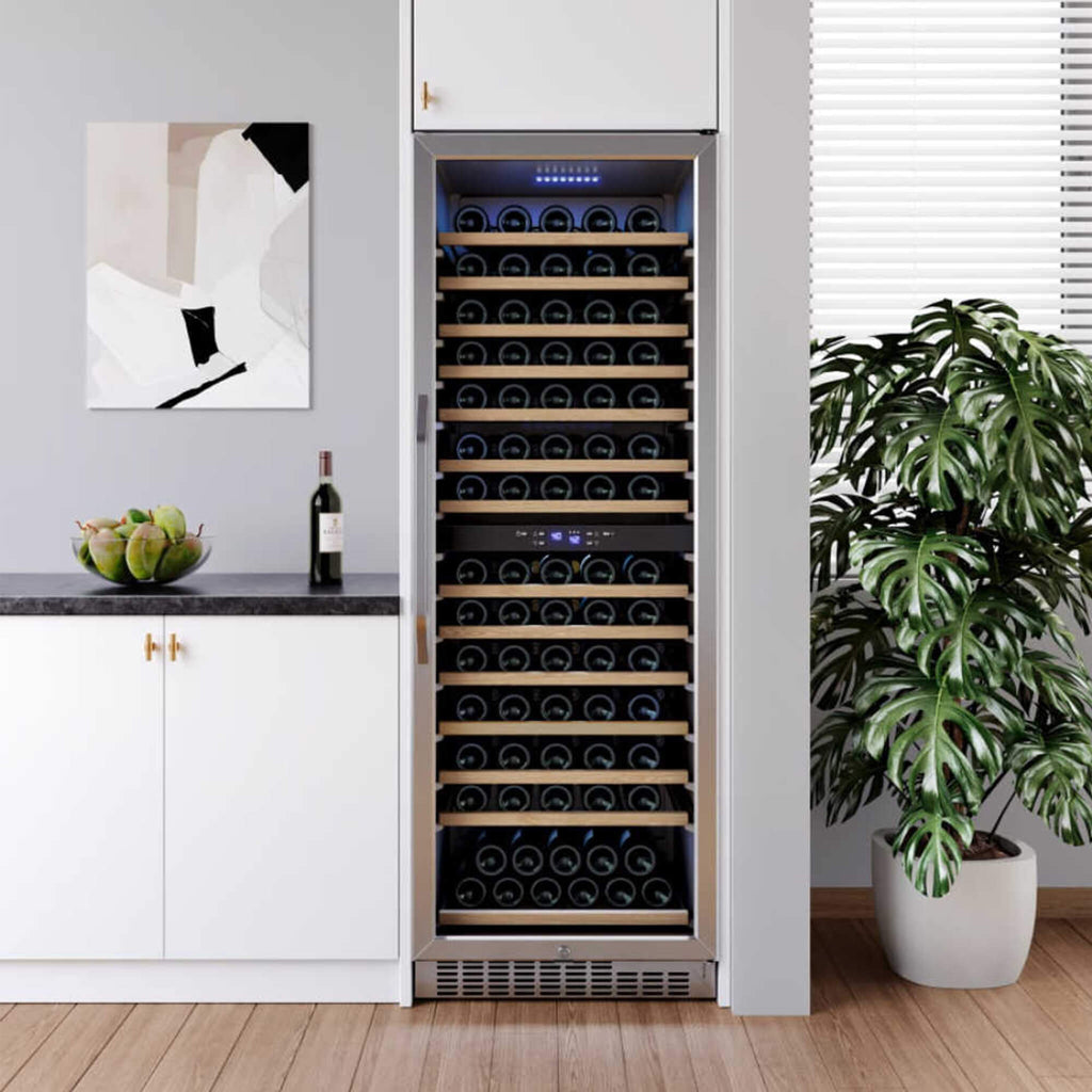 Edgestar 24-Inch 141 Bottle Capacity Freestanding Dual Zone Wine Cooler With Interior Lighting [CWR1552DZ] (SAK49245)