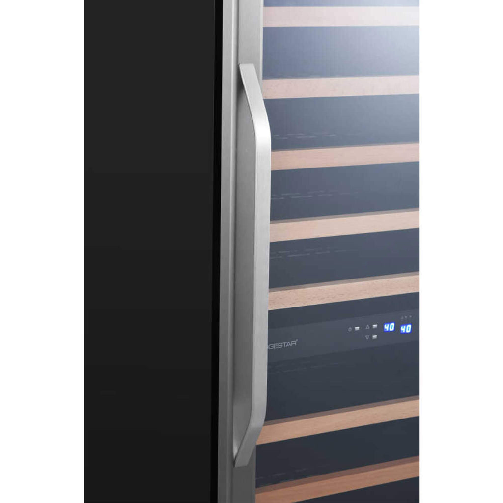 Edgestar 24-Inch 141 Bottle Capacity Freestanding Dual Zone Wine Cooler With Interior Lighting [CWR1552DZ] (SAK49245)