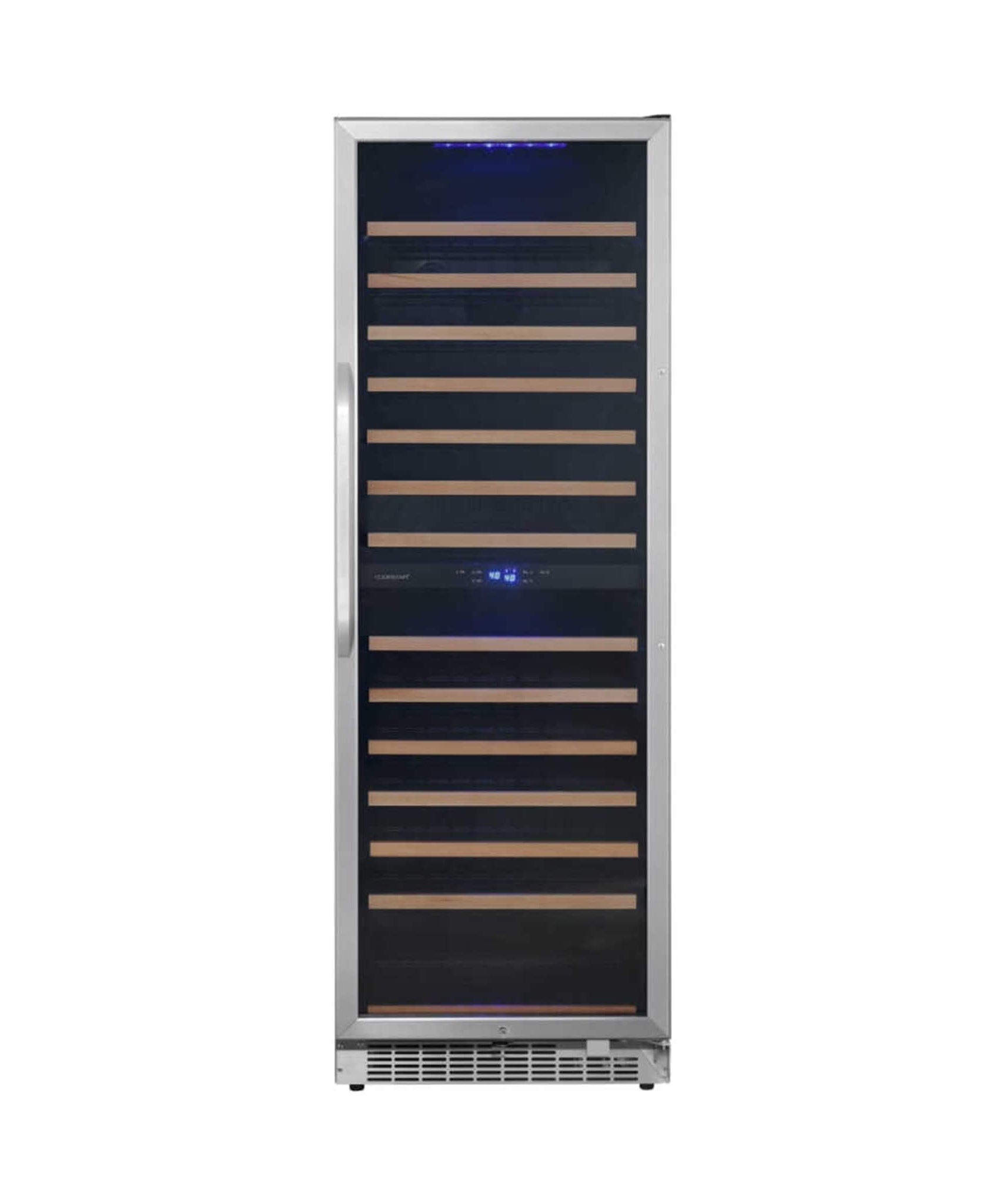 Edgestar 24-Inch 141 Bottle Capacity Freestanding Dual Zone Wine Cooler With Interior Lighting [CWR1552DZ] (SAK49245)
