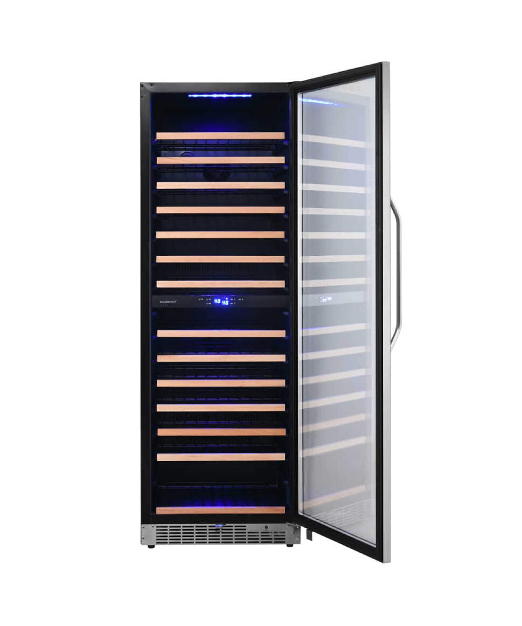Edgestar 24-Inch 141 Bottle Capacity Freestanding Dual Zone Wine Cooler With Interior Lighting [CWR1552DZ] (SAK49245)