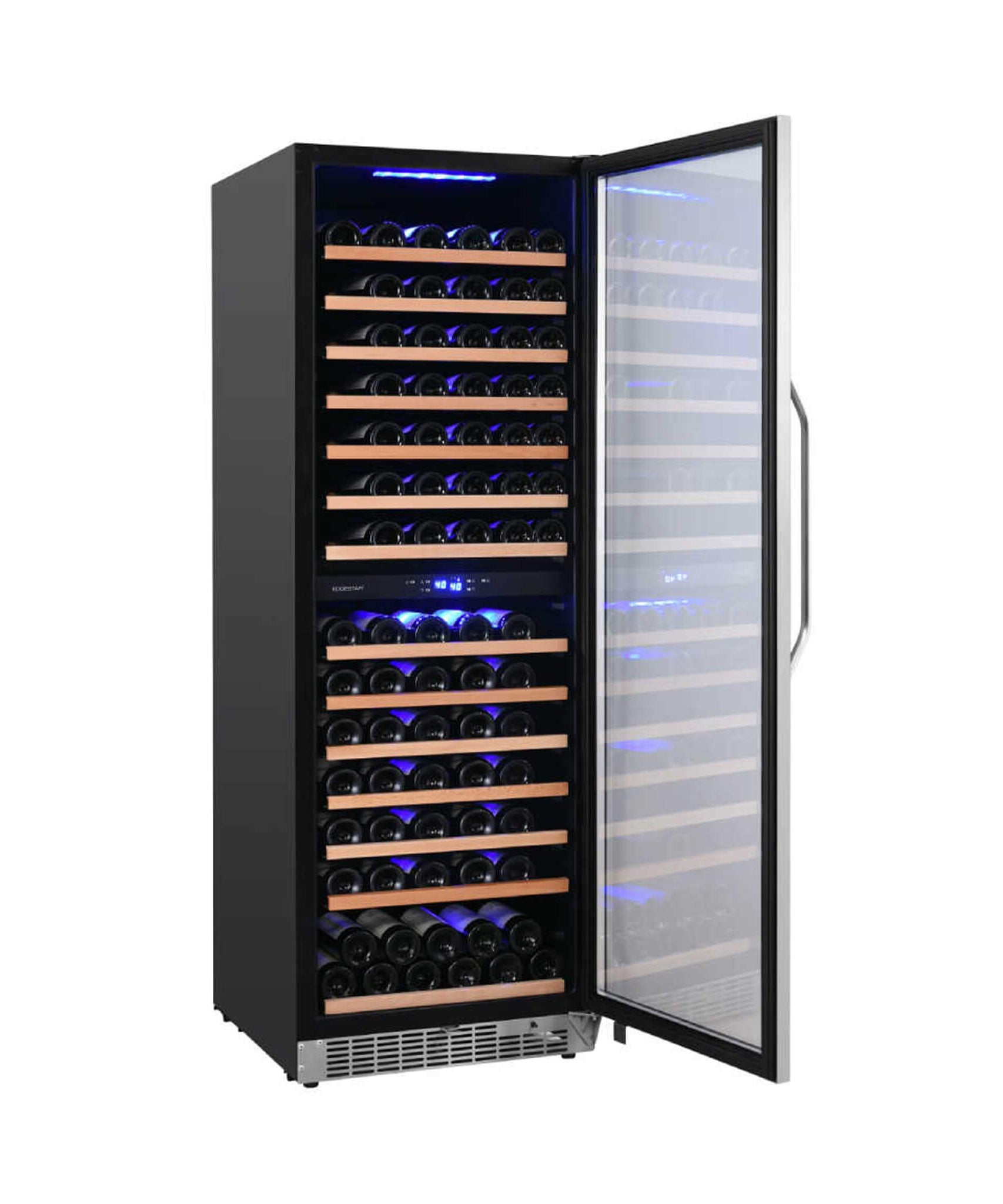 Edgestar 24-Inch 141 Bottle Capacity Freestanding Dual Zone Wine Cooler With Interior Lighting [CWR1552DZ] (SAK49245)