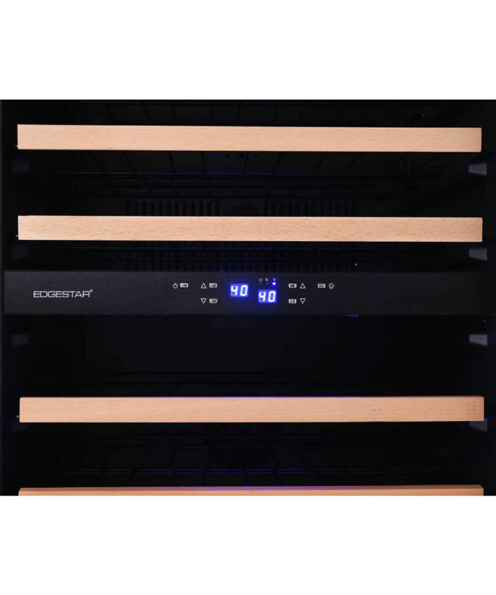 Edgestar 24-Inch 141 Bottle Capacity Freestanding Dual Zone Wine Cooler With Interior Lighting [CWR1552DZ] (SAK49245)