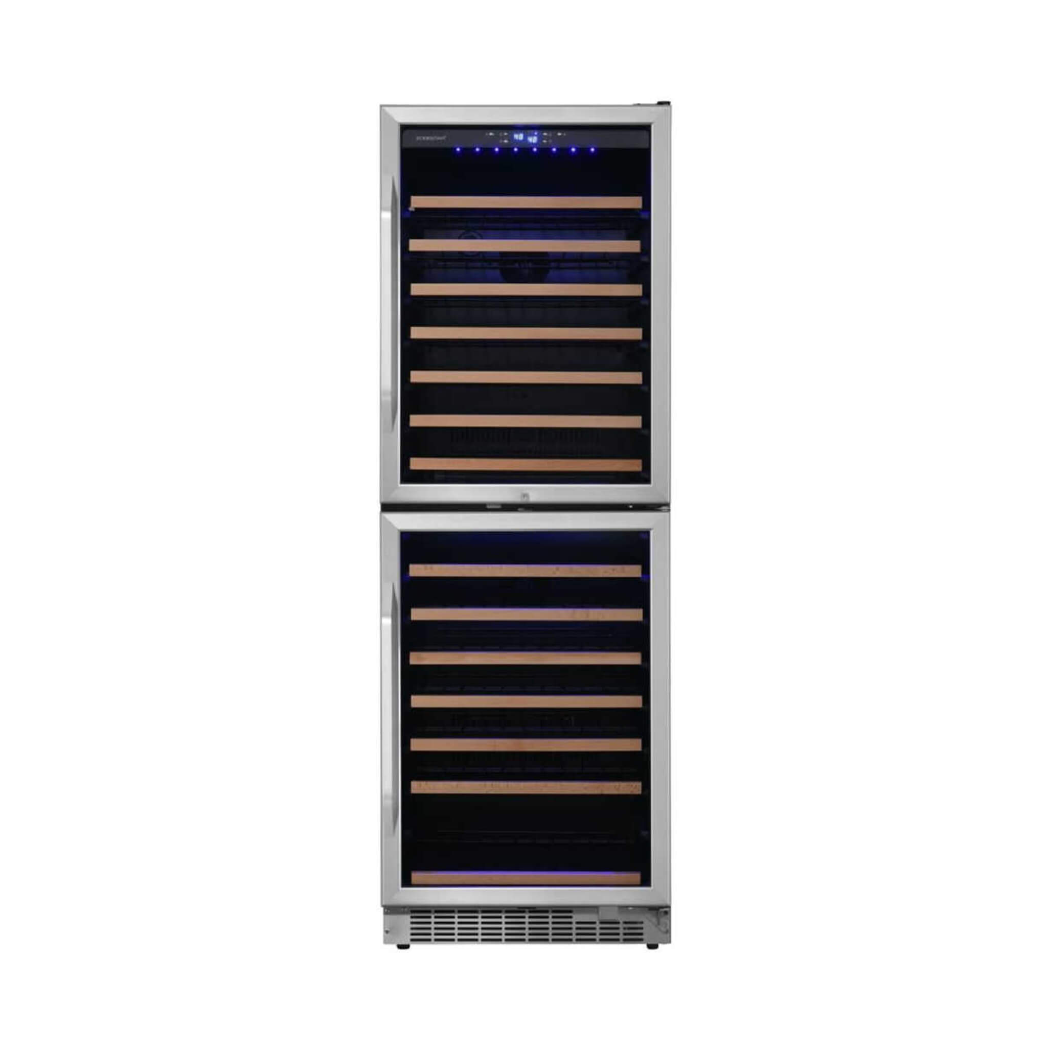 Edgestar 24-Inch 142 Bottle Built-In Dual Zone Double Door Wine Cooler With Door Lock [CWR1553DD] (SAK30742)