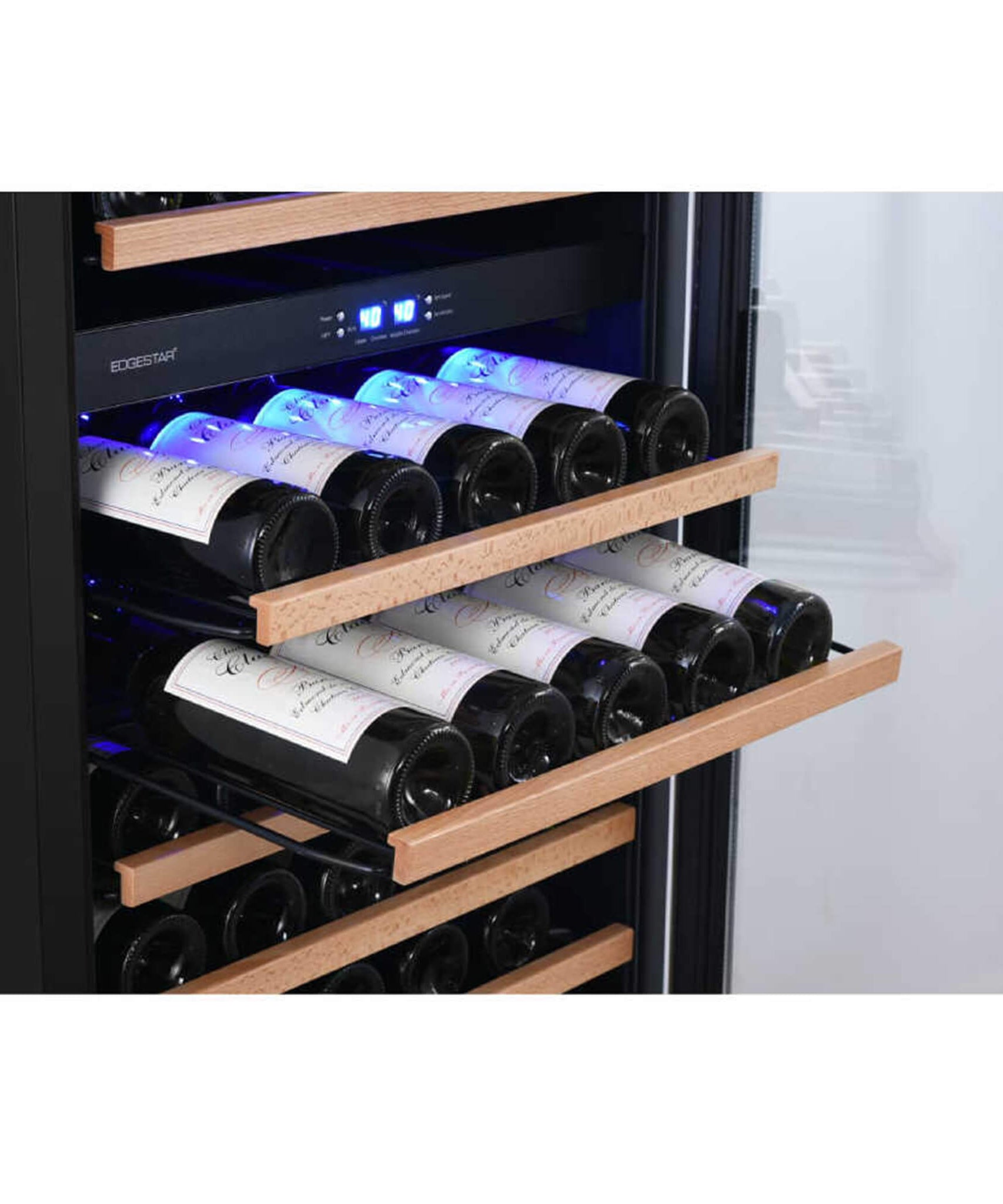 Edgestar 24-Inch 142 Bottle Built-In Dual Zone Double Door Wine Cooler With Door Lock [CWR1553DD] (SAK30742)