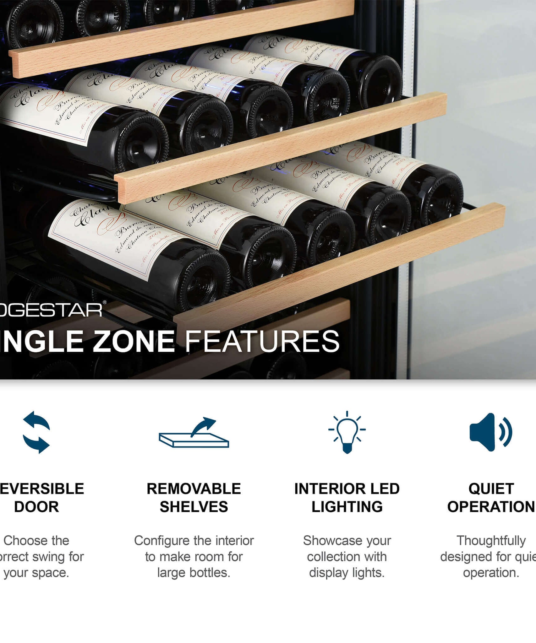 Edgestar 24-Inch Wide 111 Bottle Capacity Freestanding Single Zone Wine Cooler [CWR1212SZ] (SAK68320)