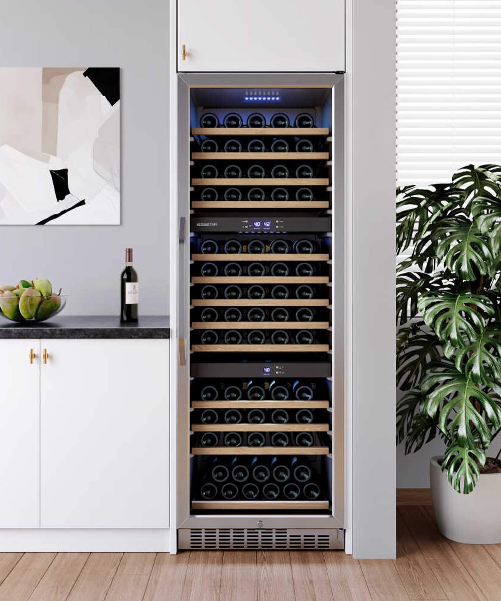 Edgestar 24-Inch Wide 131 Bottle Capacity Built-In Triple Zone Wine Cooler (SAK65891)