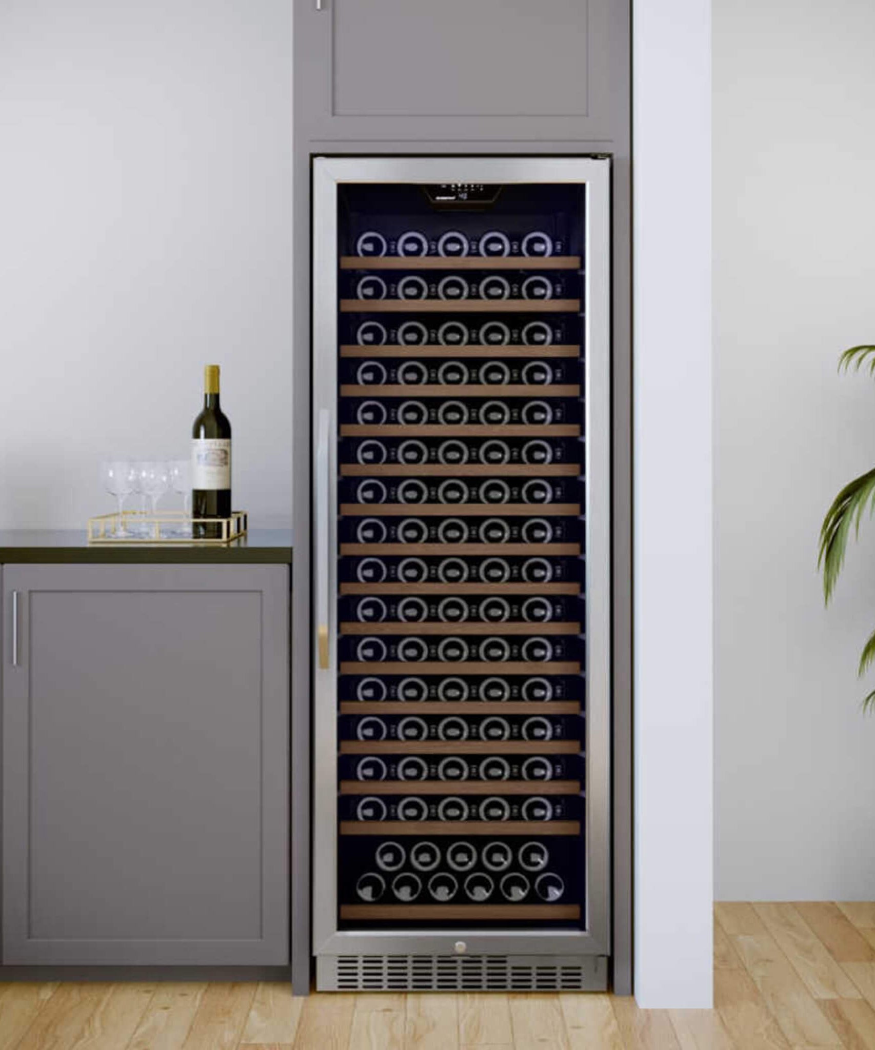 Edgestar 24-Inch Wide 151 Bottle Capacity Freestanding Single Zone Wine Cooler With Even Cooling Technology (SAK30756)