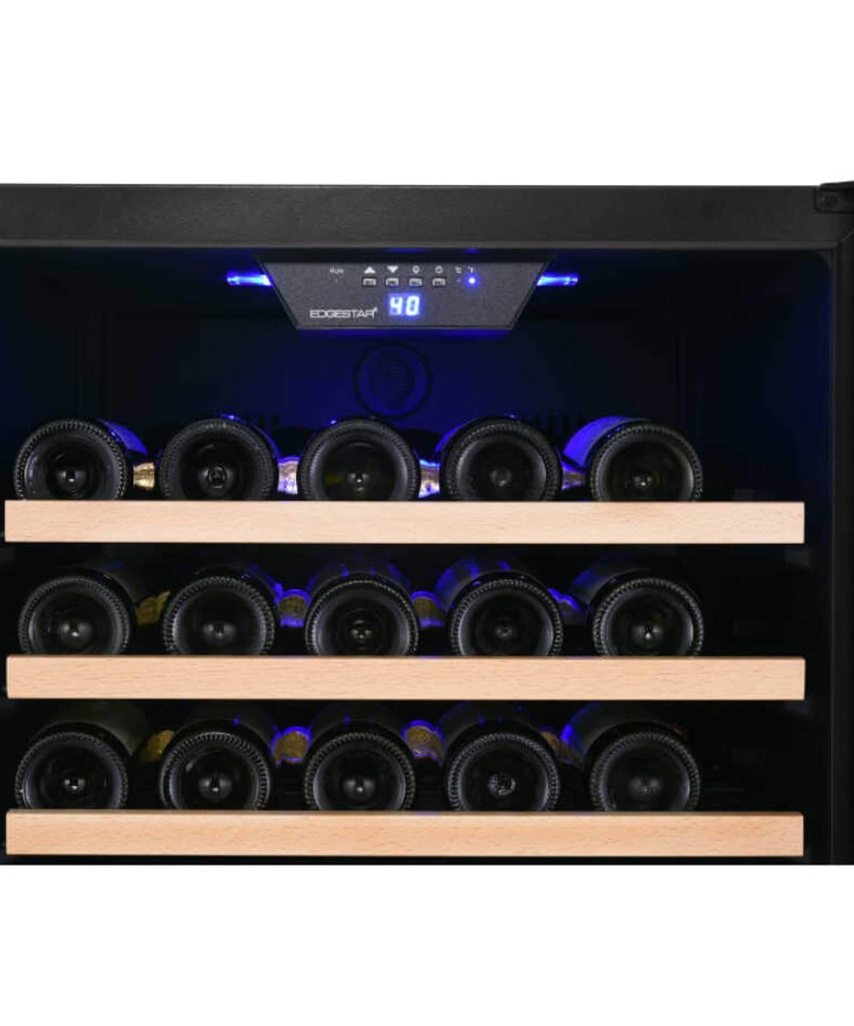 Edgestar 24-Inch Wide 151 Bottle Capacity Freestanding Single Zone Wine Cooler With Even Cooling Technology (SAK30756)