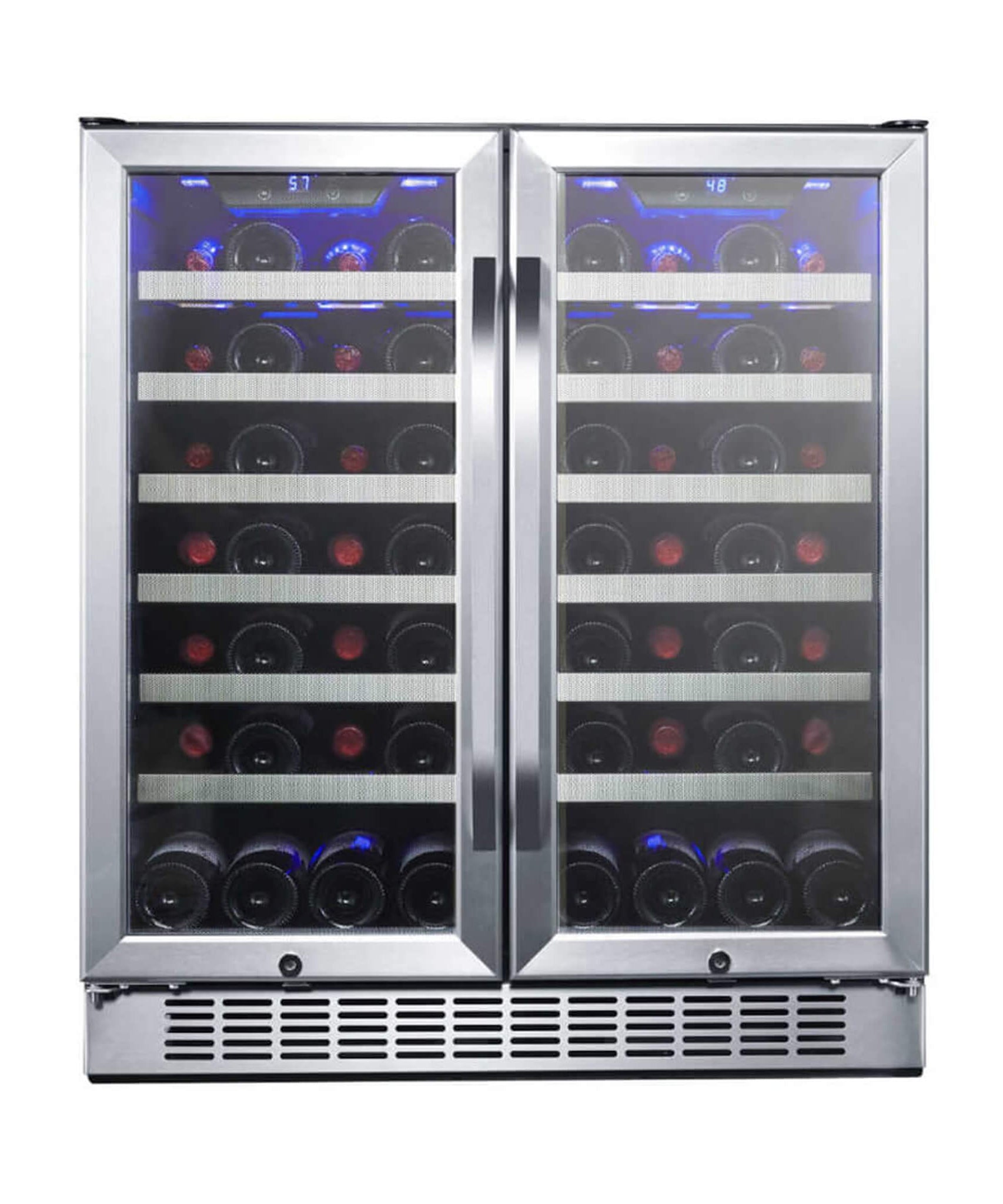 Edgestar 30-Inch Wide 56 Bottle Capacity Built-In French Door Wine Cooler With Door Locks [CWR5631FD] (SAK56381)