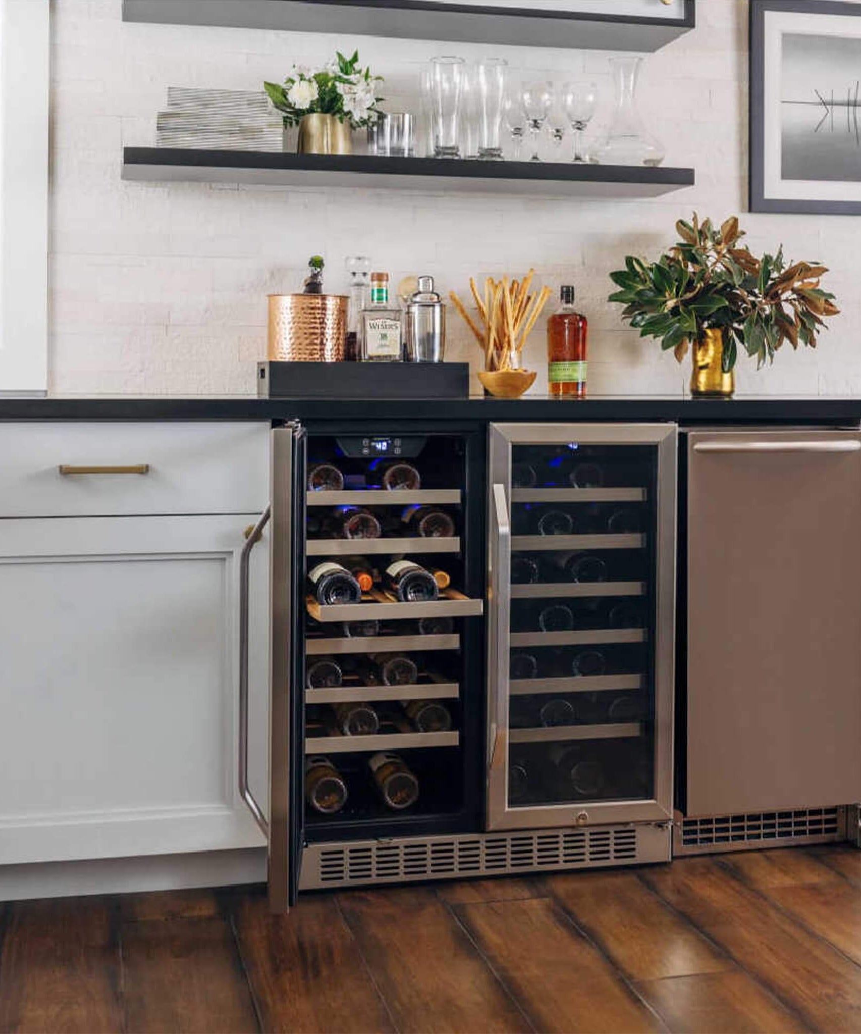 Edgestar 30-Inch Wide 56 Bottle Capacity Built-In French Door Wine Cooler With Door Locks [CWR5631FD] (SAK56381)
