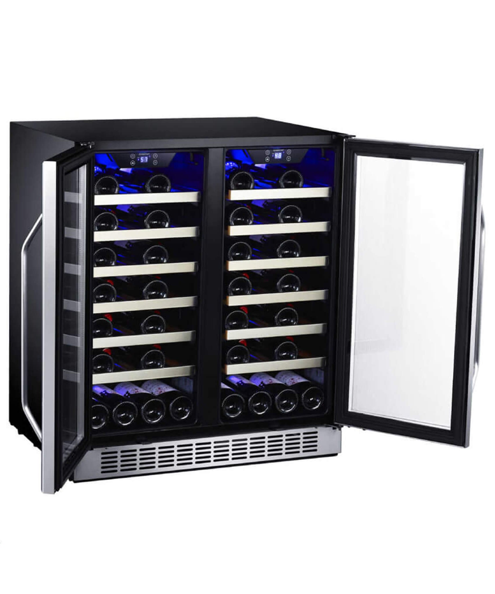 Edgestar 30-Inch Wide 56 Bottle Capacity Built-In French Door Wine Cooler With Door Locks [CWR5631FD] (SAK56381)