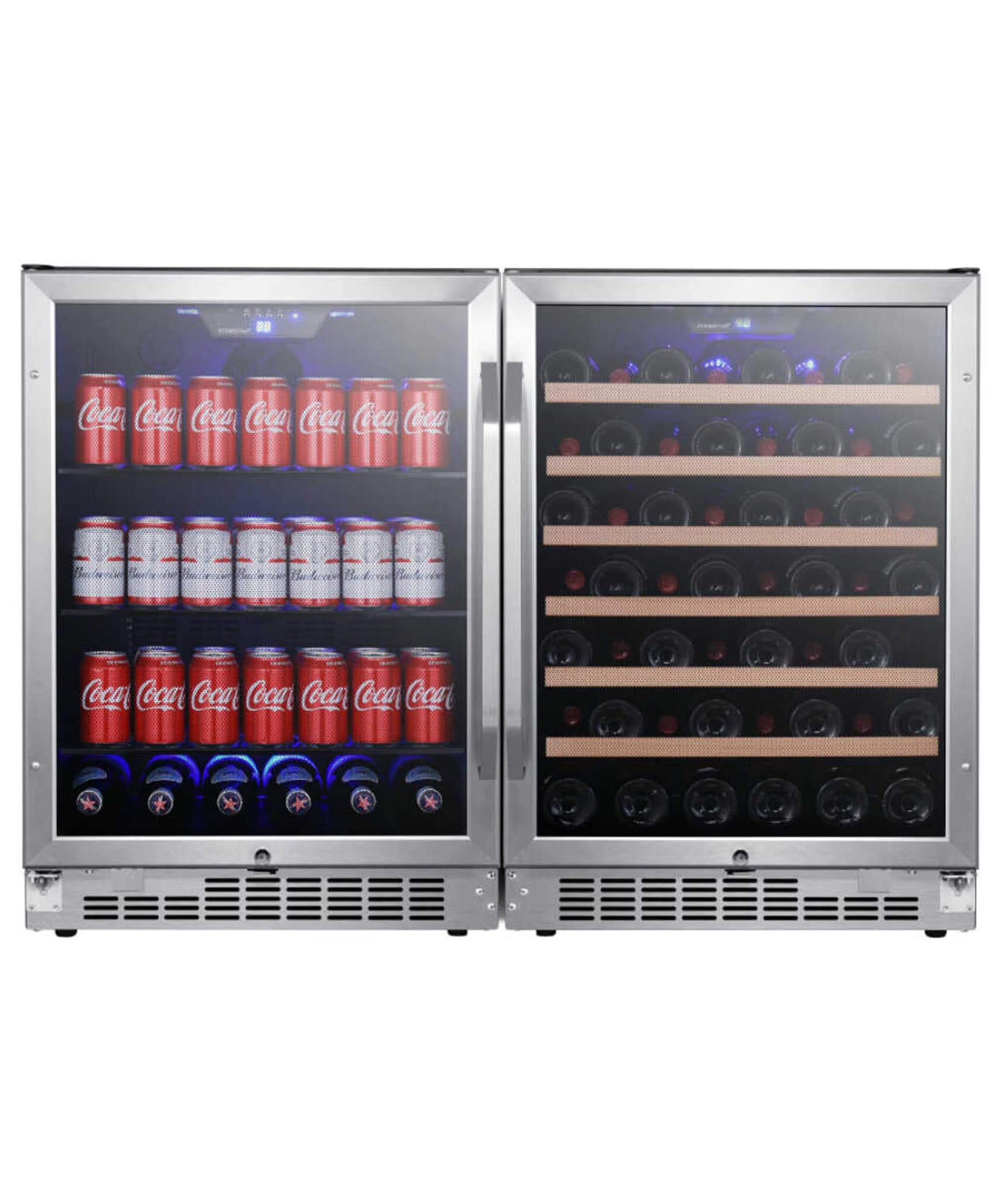 Edgestar 48-Inch Wide Built-In Side-by-Side Wine & Beverage Center With 142 Can & 53 Bottle Capacity (SAK17392)