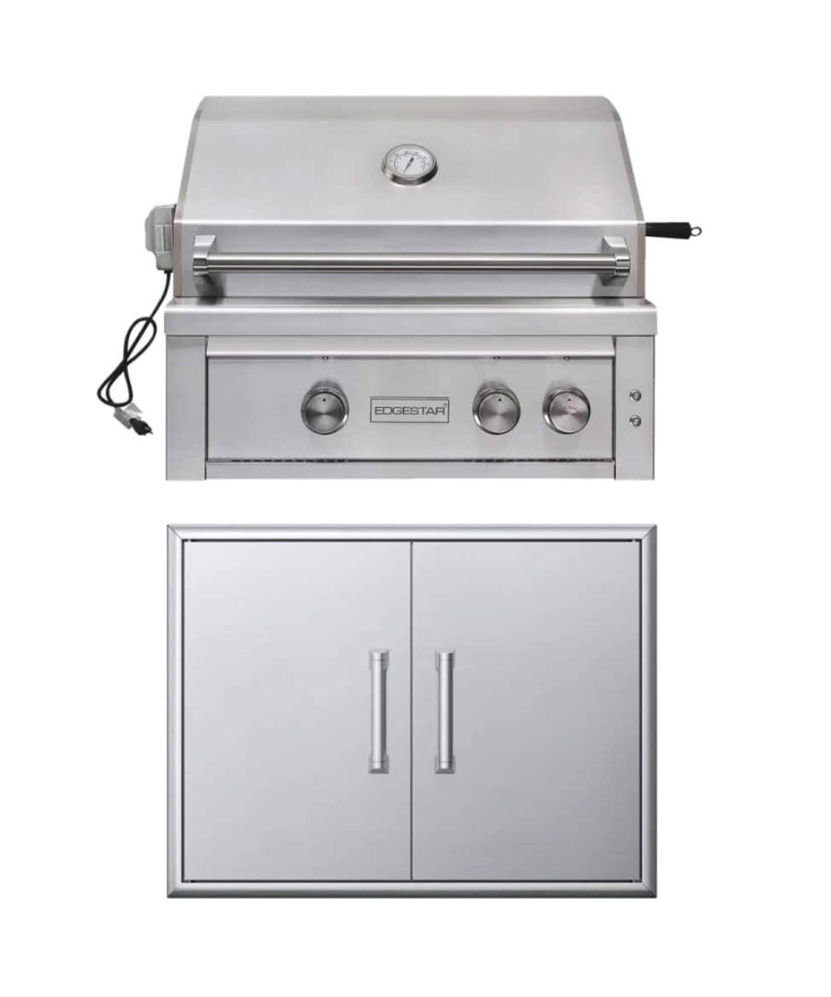 Edgestar 60K BTU 30-Inch Built-In Grill Kit With Insulated Jacket And Double Access Doors [GRL300IBKIT] (SAK82568)