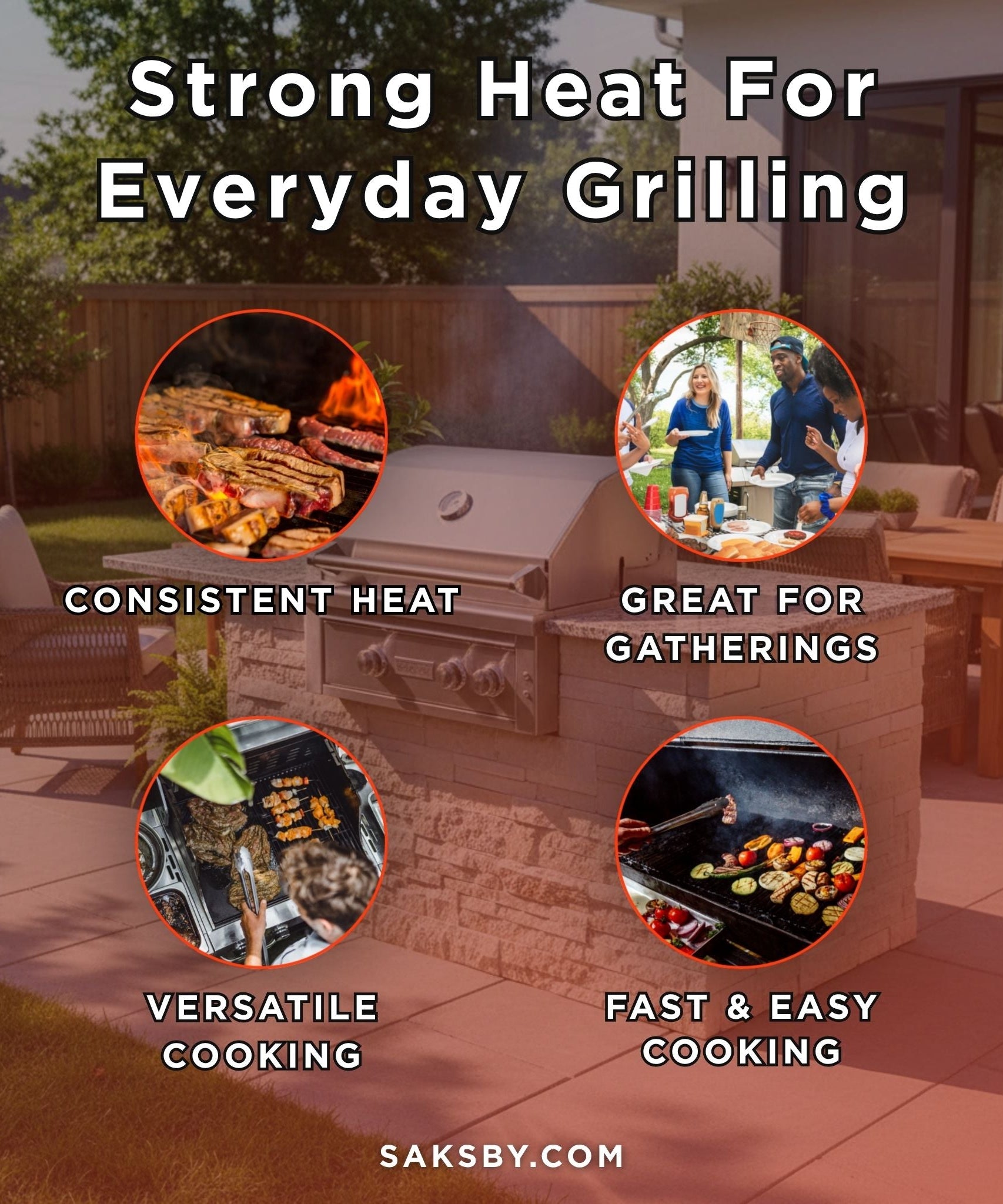 Edgestar 60K BTU 30-Inch Outdoor Built-In Grill With Rotisserie And LED Lighting (SAK52871)
