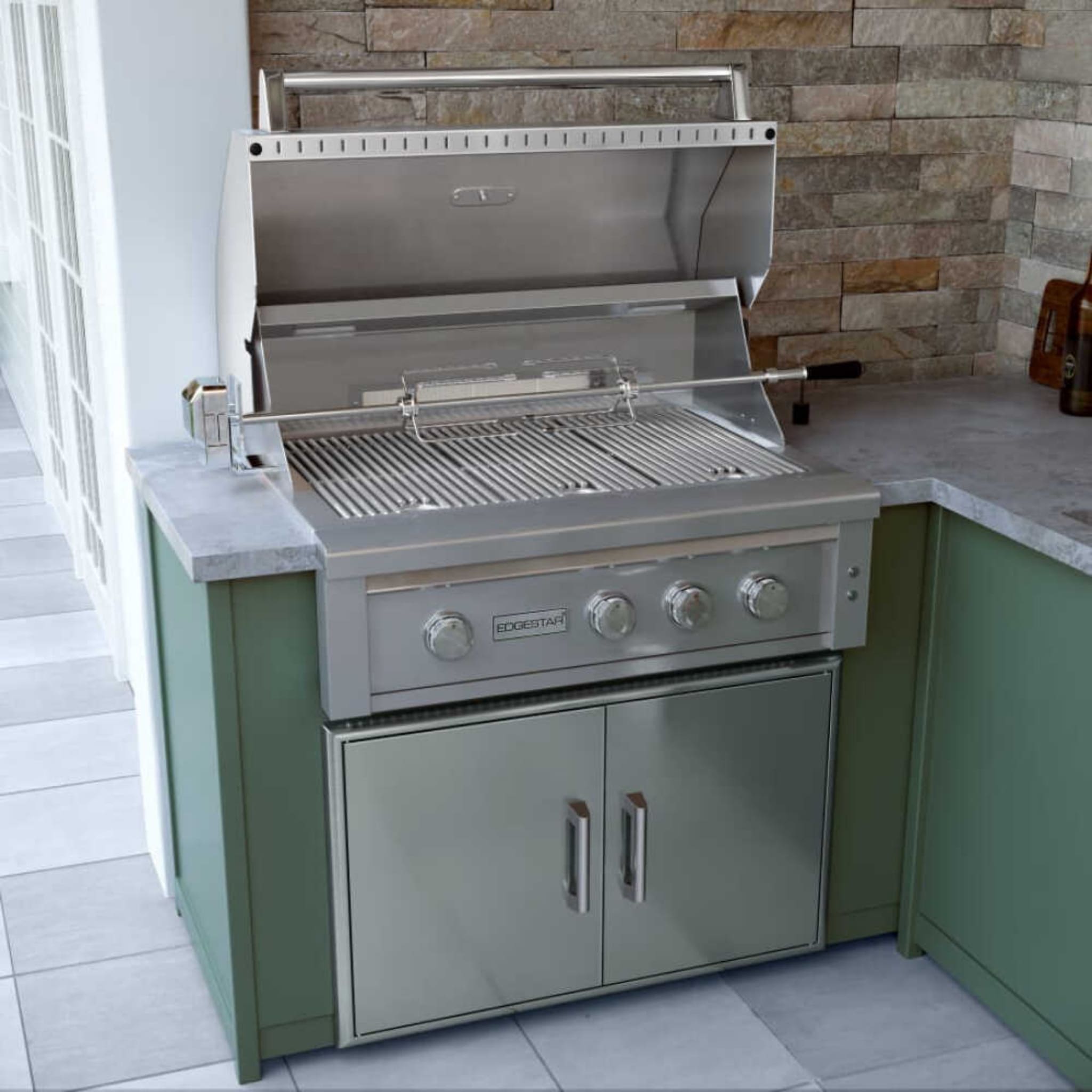 Edgestar 89K BTU 36-Inch Built-In Grill With Insulated Jacket And Double Access Doors [GRL360IBKIT] (SAK78429)