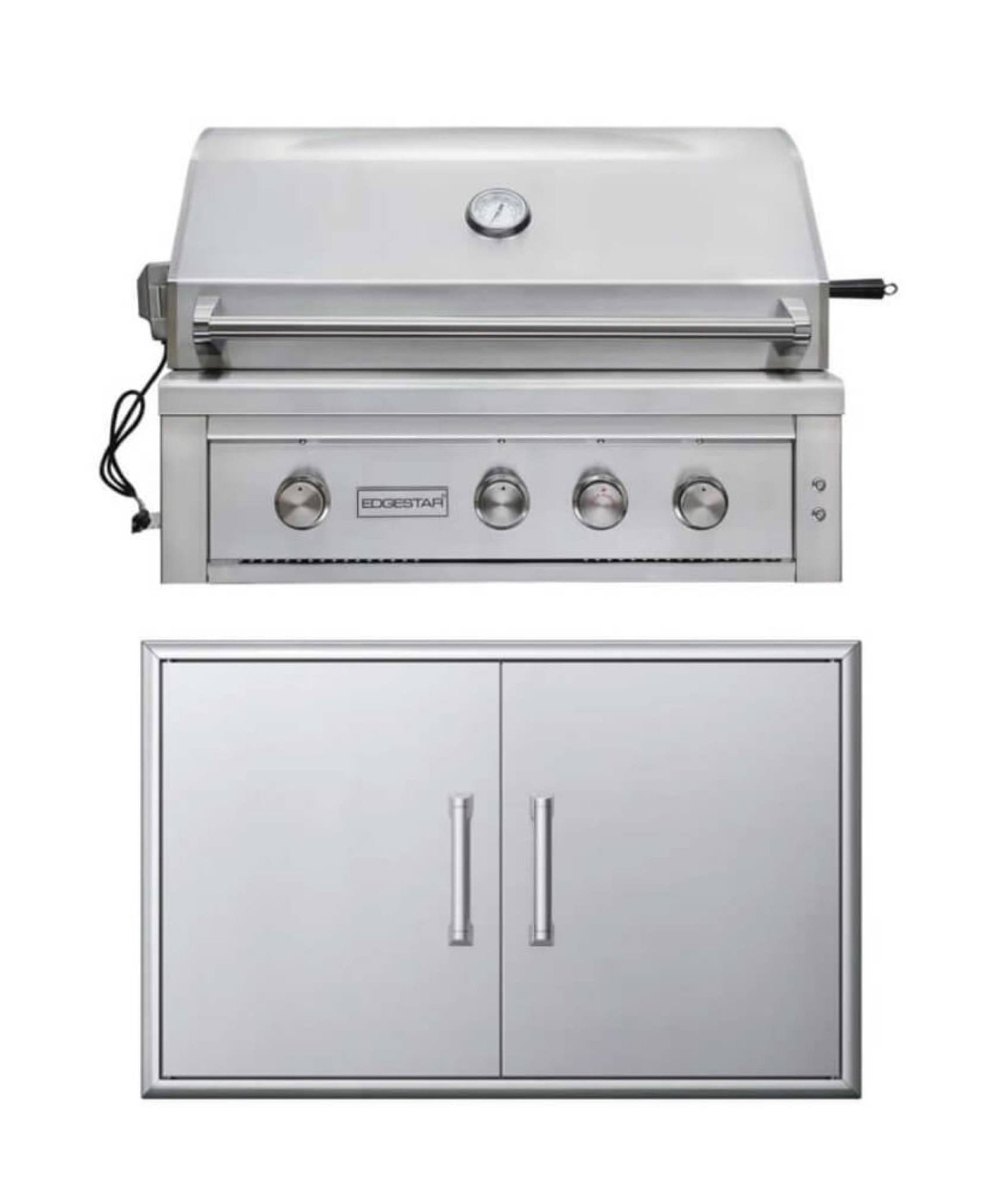 Edgestar 89K BTU 36-Inch Built-In Grill With Insulated Jacket And Double Access Doors [GRL360IBKIT] (SAK78429)