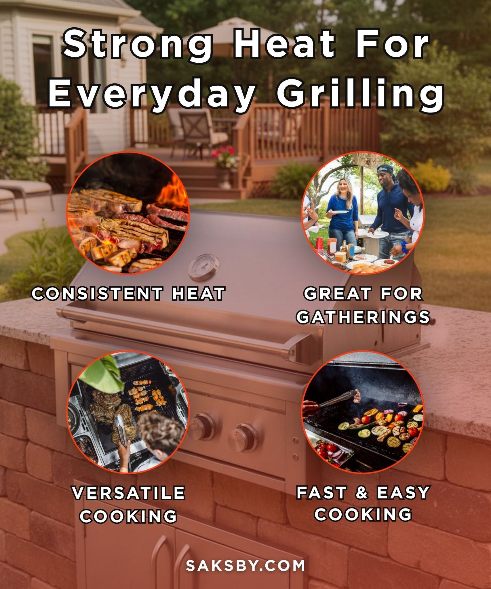 Edgestar 89K BTU 36-Inch Built-In Grill With Rotisserie And LED Lighting (SAK49230)