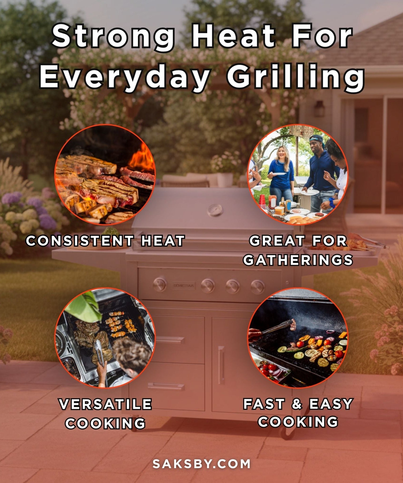 Edgestar 89K BTU 36-Inch Freestanding LED Lighting Grill And Cart With Rotisserie (SAK85914)