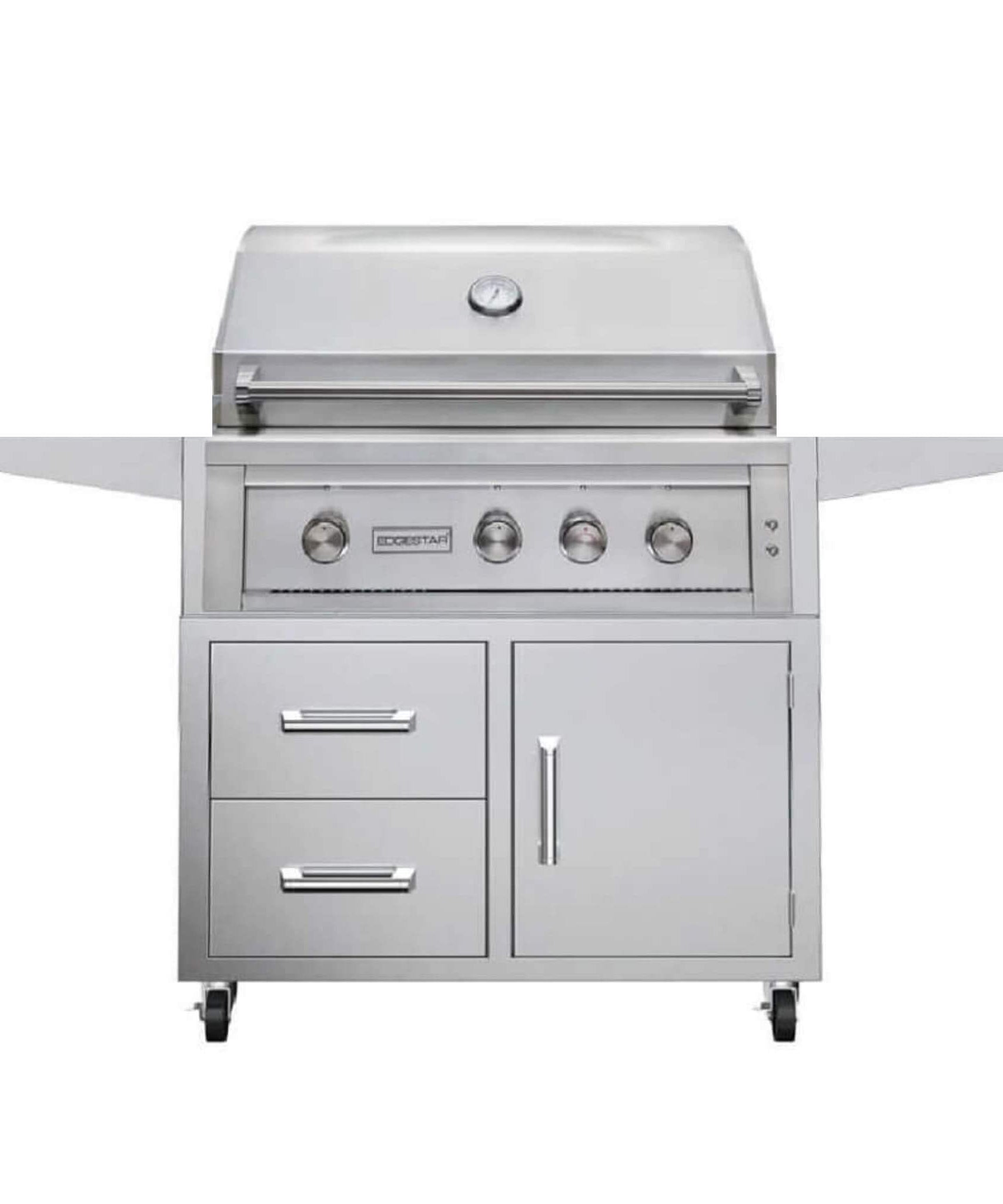 Edgestar 89K BTU 36-Inch Freestanding LED Lighting Grill And Cart With Rotisserie (SAK85914)
