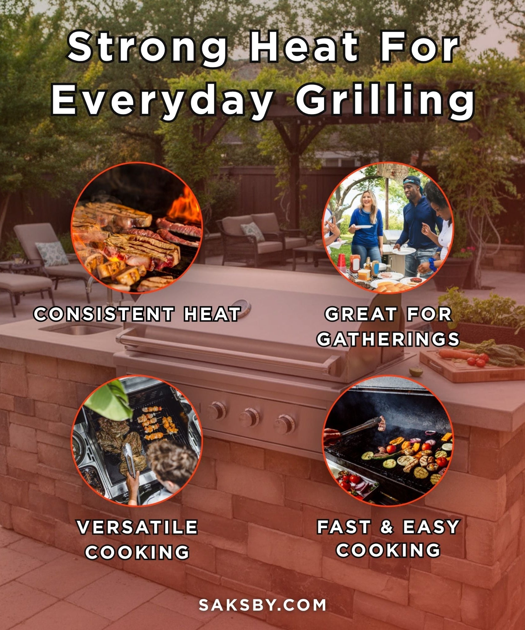 Edgestar 89K BTU 42-Inch Built-In Grill With Rotisserie And LED Lighting (SAK17368)