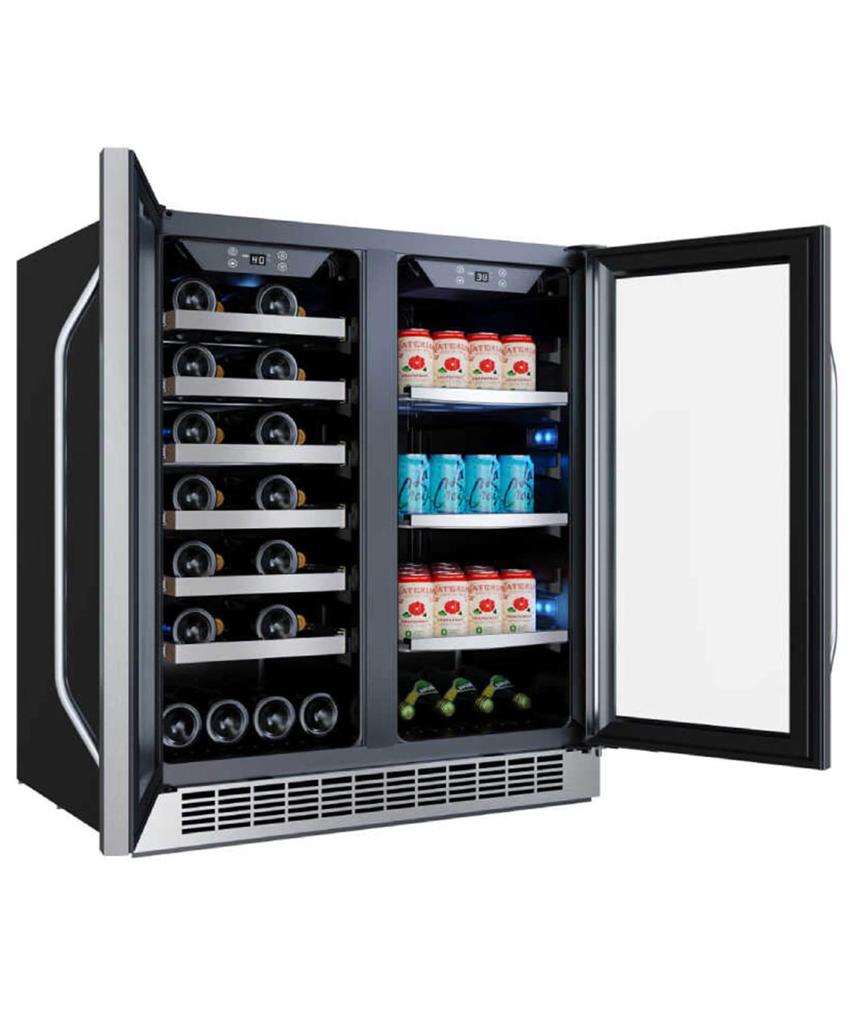 Edgestar 30-Inch Wide 28 Bottle Built In Dual Zone Beverage Center With 86 Can Capacity (SAK35972)