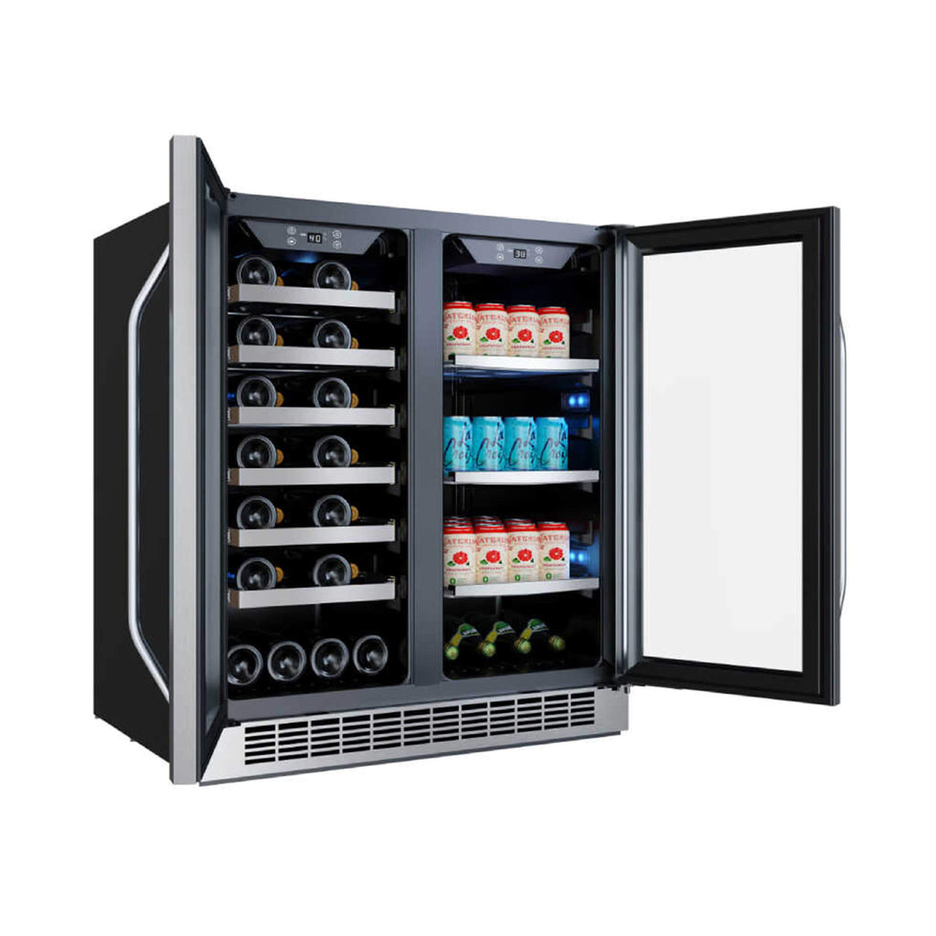 Edgestar 30-Inch Wide 28 Bottle Built In Dual Zone Beverage Center With 86 Can Capacity (SAK35972)