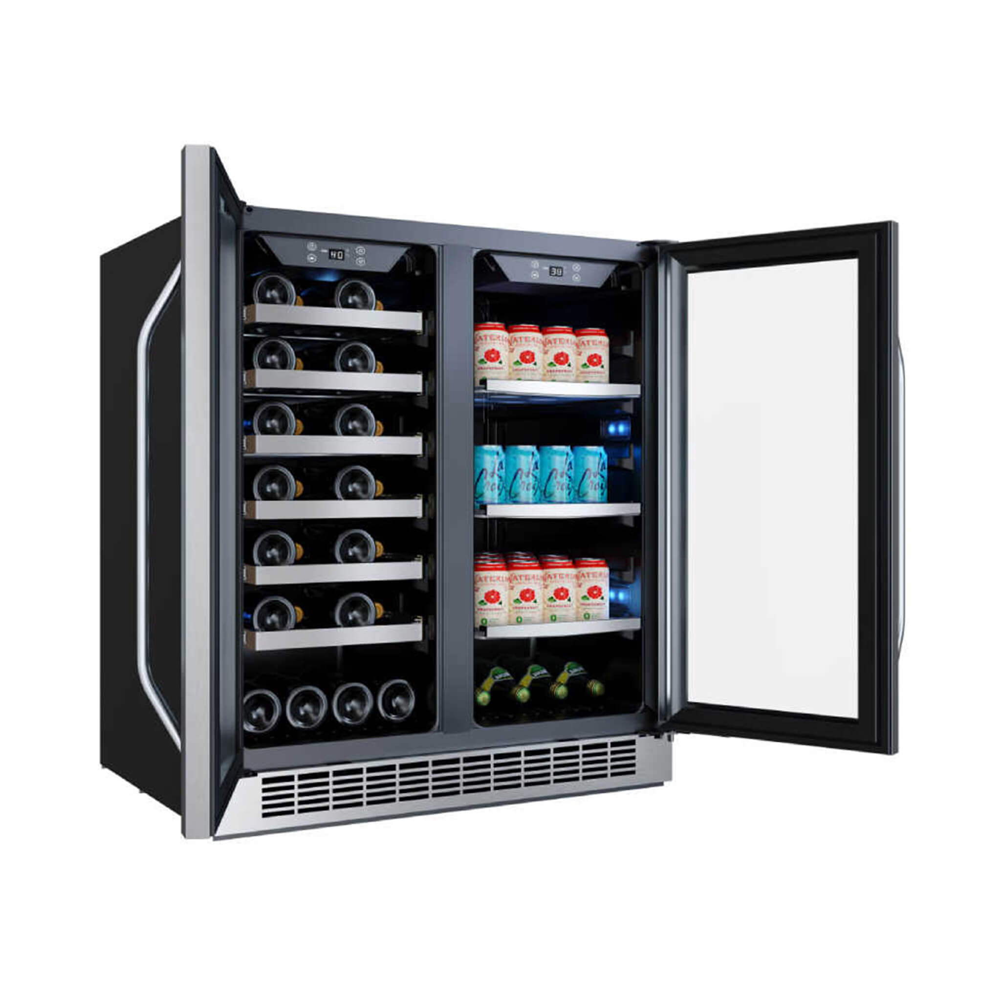 Edgestar 30-Inch Wide 28 Bottle Built In Dual Zone Beverage Center With 86 Can Capacity (SAK35972)
