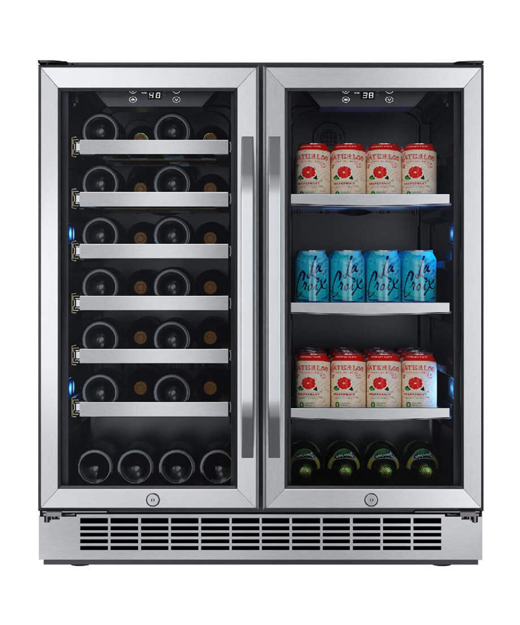 Edgestar 30-Inch Wide 28 Bottle Built In Dual Zone Beverage Center With 86 Can Capacity (SAK35972)