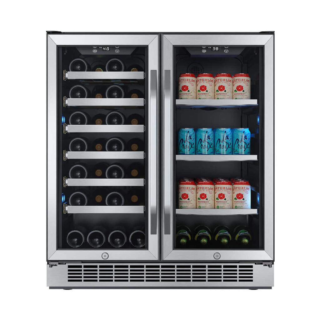 Edgestar 30-Inch Wide 28 Bottle Built In Dual Zone Beverage Center With 86 Can Capacity (SAK35972)