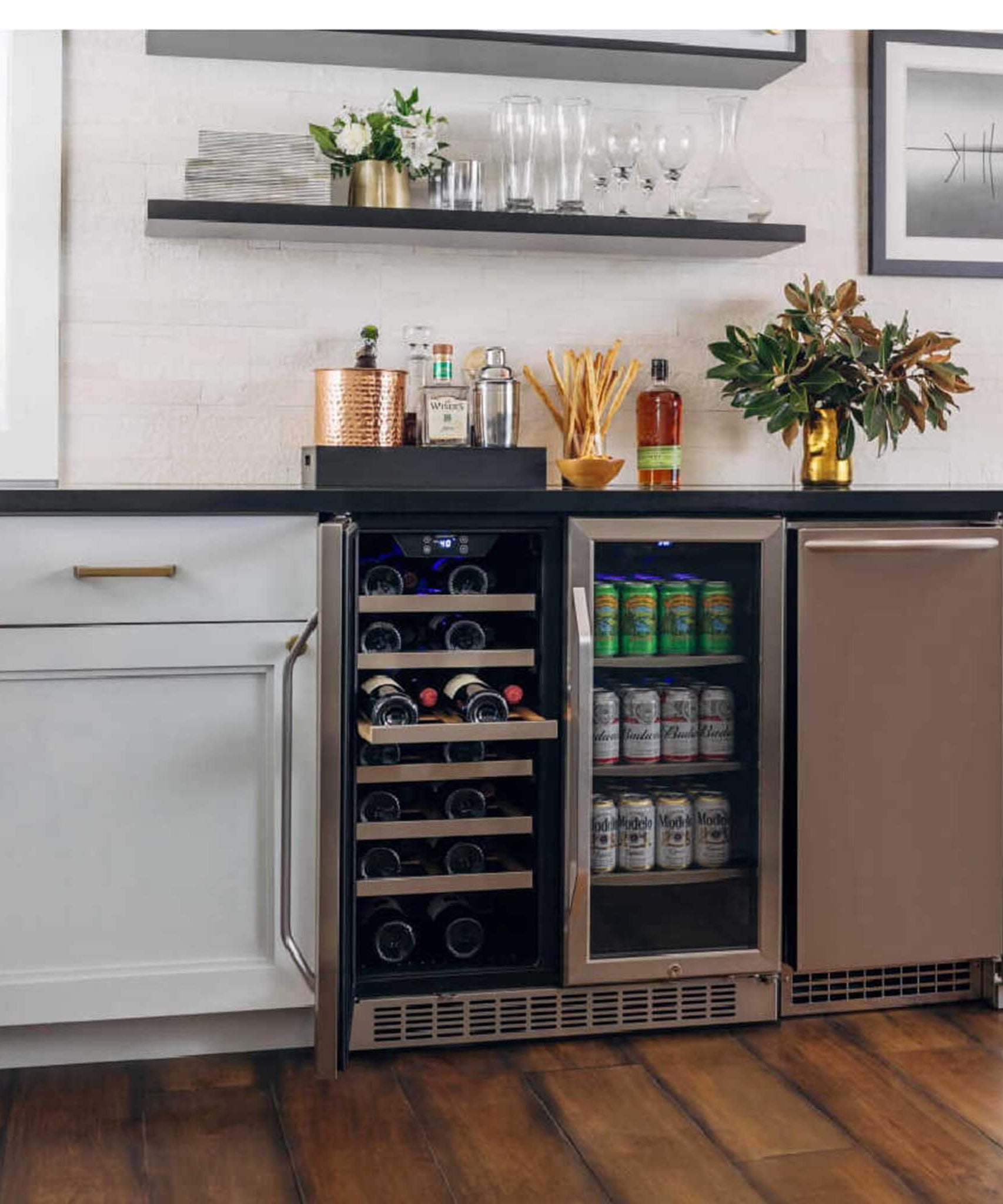 Edgestar 30-Inch Wide 28 Bottle Built In Dual Zone Beverage Center With 86 Can Capacity (SAK35972)